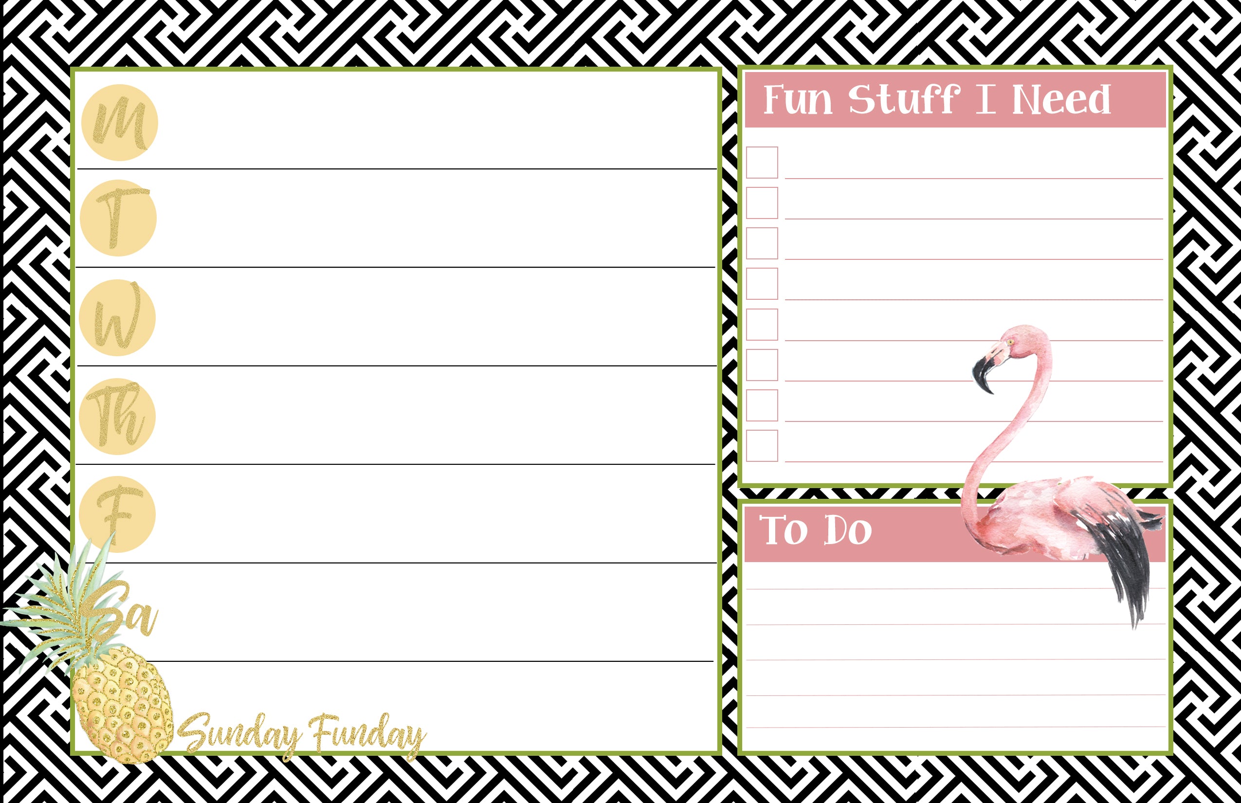 Flamingo & Pineapple Planner - ModLoungePaperCompany