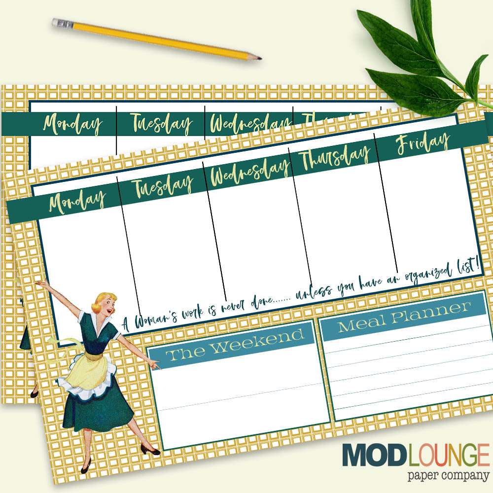 Vintage Housewife Weekly Planner - ModLoungePaperCompany