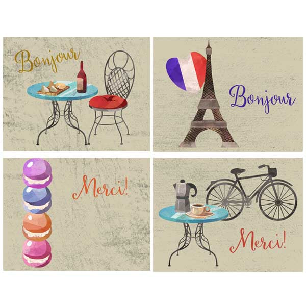 Paris Vacation Assorted Boxed Notecards - ModLoungePaperCompany