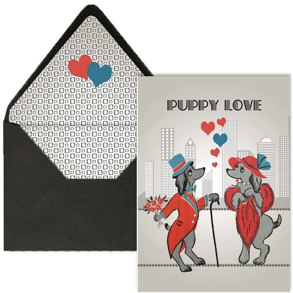 Puppy Love Valentine Card - ModLoungePaperCompany