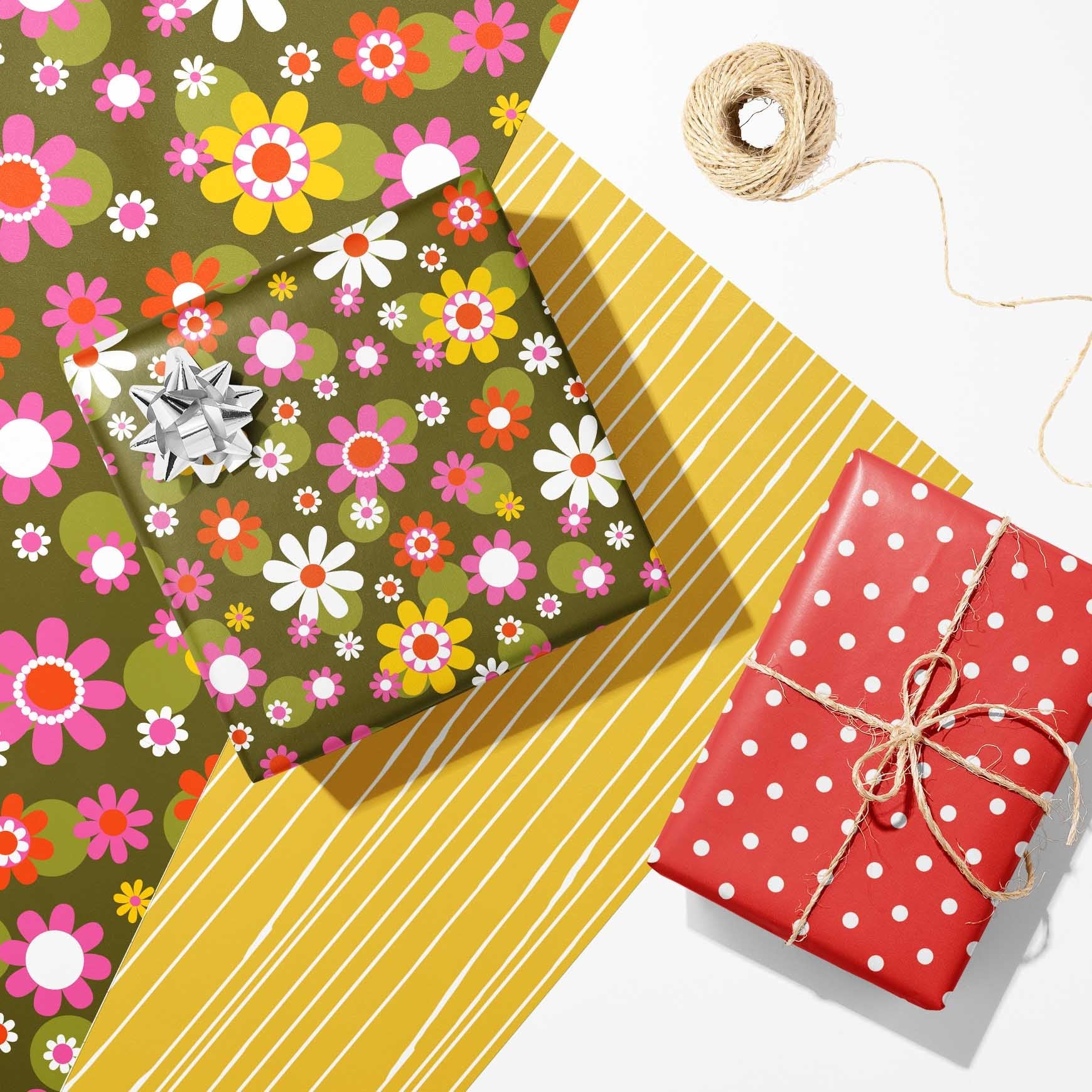 retro and mid century modern gift wrap