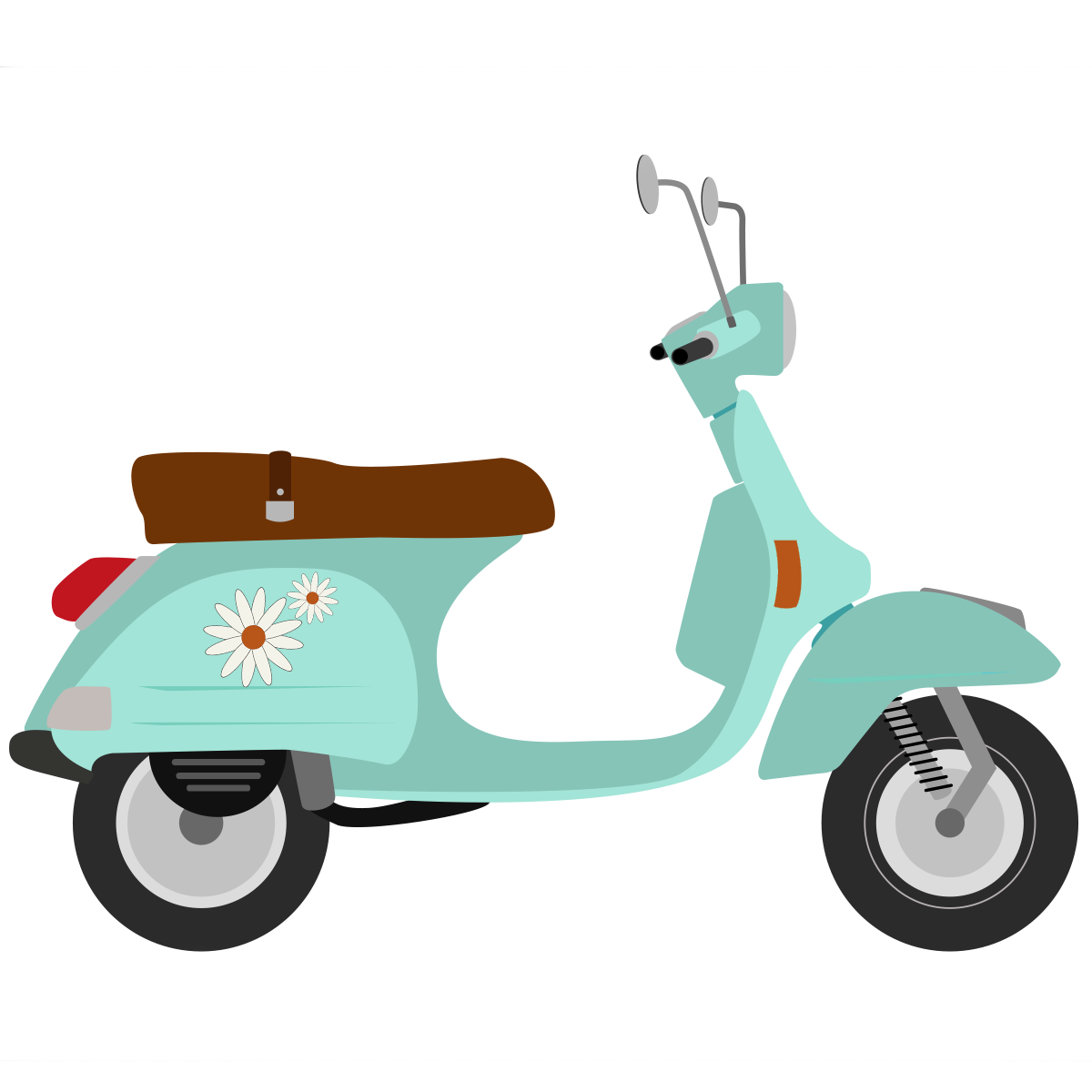 Vintage Vespa Scooter Vinyl Sticker