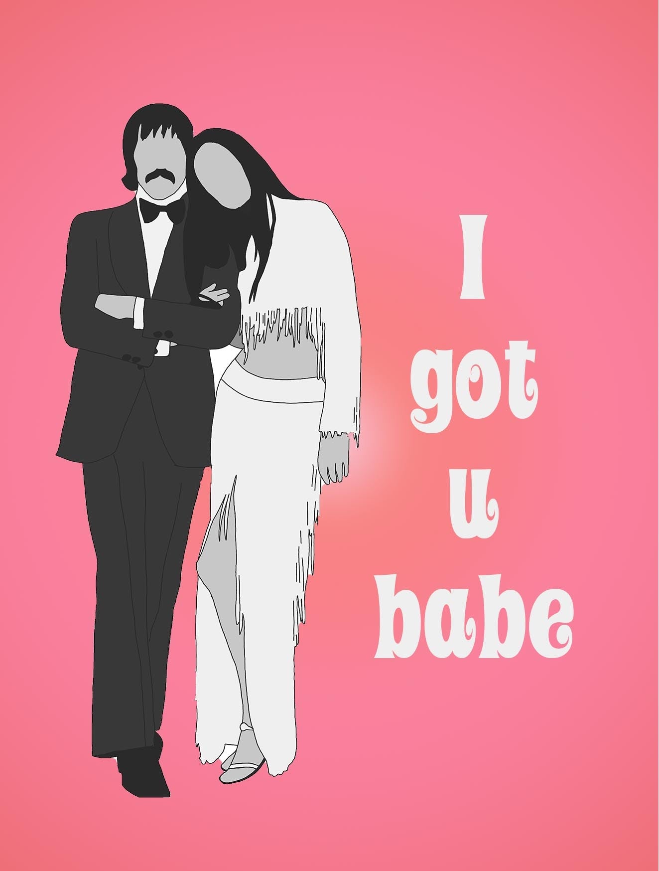 Sonny & Cher I got You Babe Greeting Card - ModLoungePaperCompany