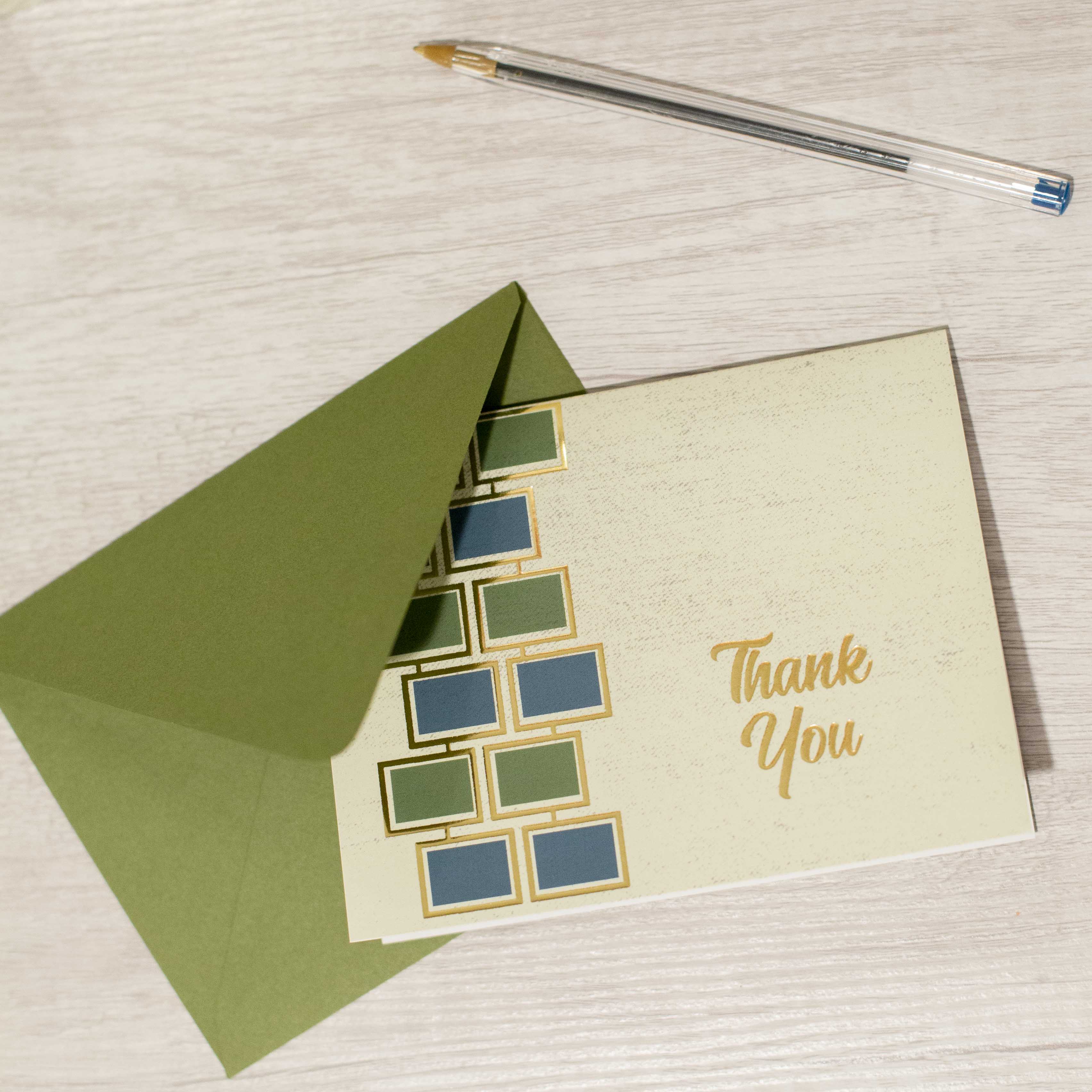 Square Rows Thank You Card - ModLoungePaperCompany