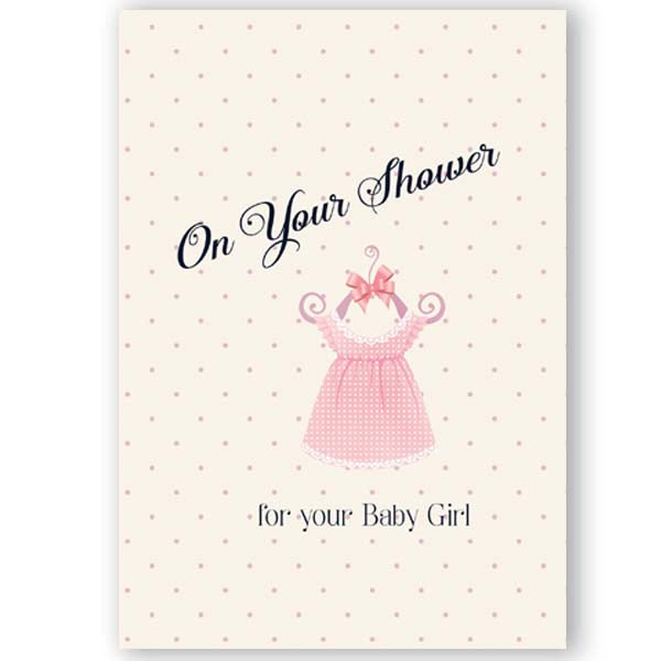 Vintage Baby Girl Shower Card - ModLoungePaperCompany
