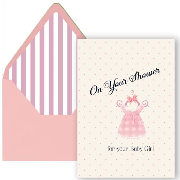 Vintage Baby Girl Shower Card - ModLoungePaperCompany