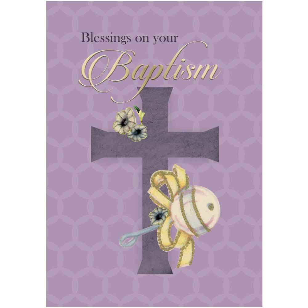 Vintage Rattle Baptism Card - ModLoungePaperCompany