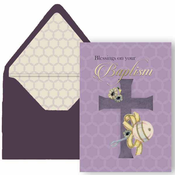 Vintage Rattle Baptism Card - ModLoungePaperCompany