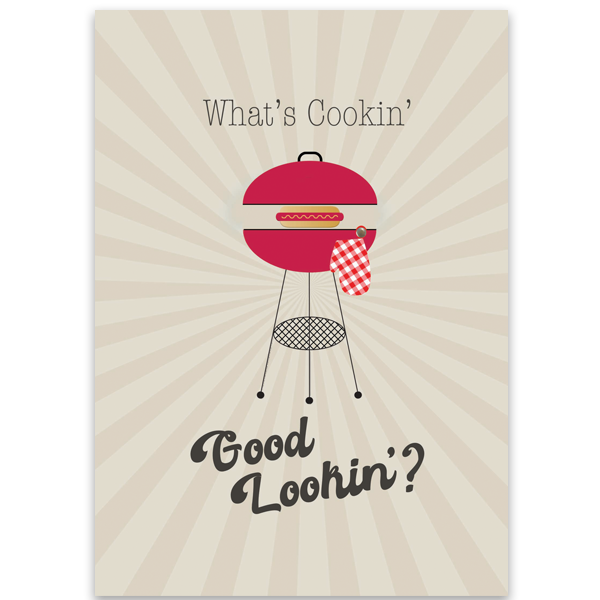 Barbecue Grill Greeting Card - ModLoungePaperCompany