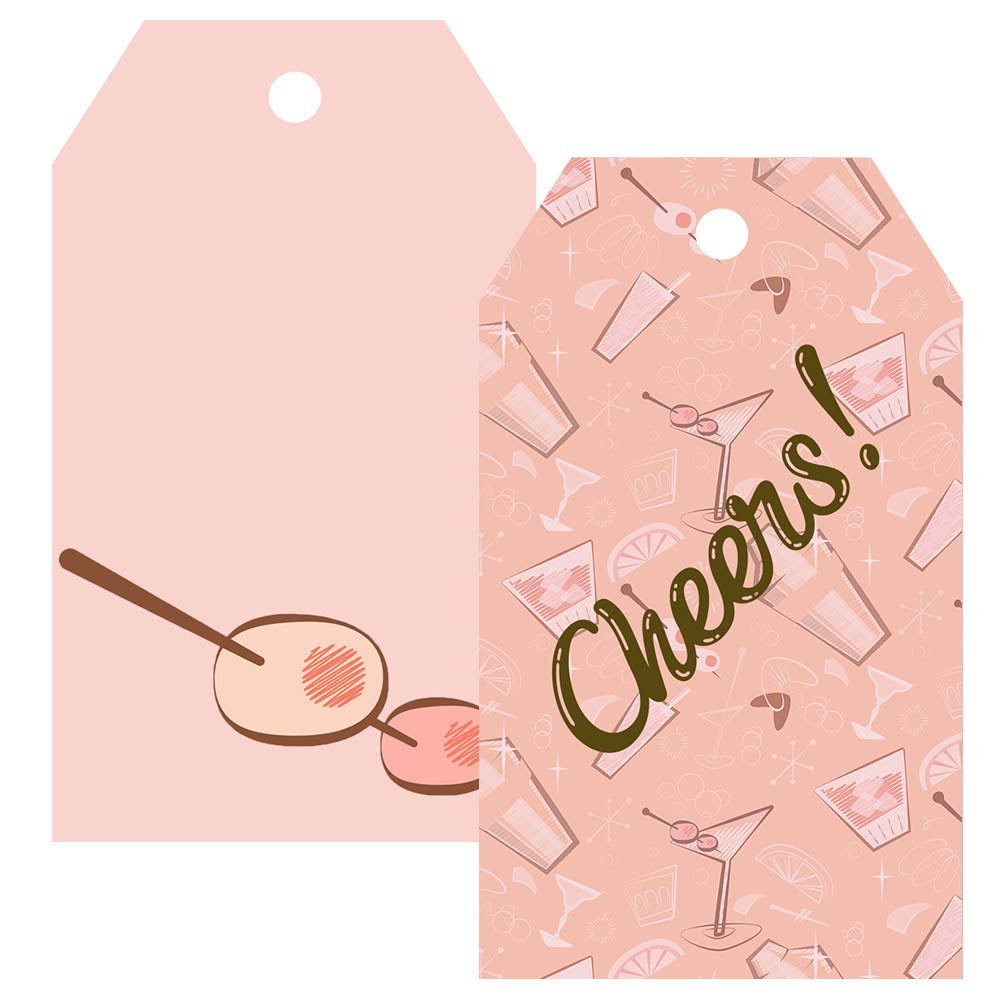 Martini Cheers Gift Tag - ModLoungePaperCompany