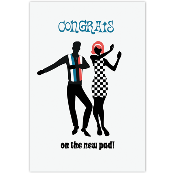 Mod Dancers Congrats Greeting Card - ModLoungePaperCompany