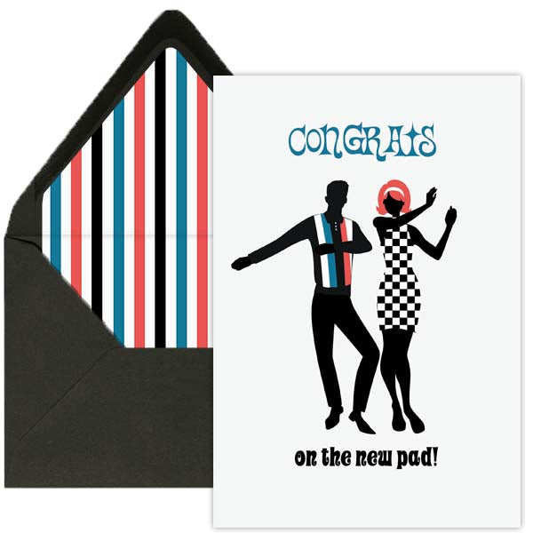 Mod Dancers Congrats Greeting Card - ModLoungePaperCompany