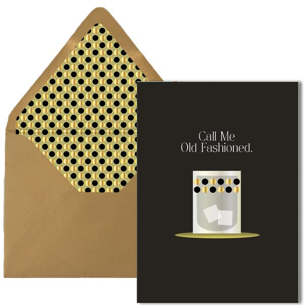 Call Me Old Fashioned Cocktail Greeting Card - ModLoungePaperCompany