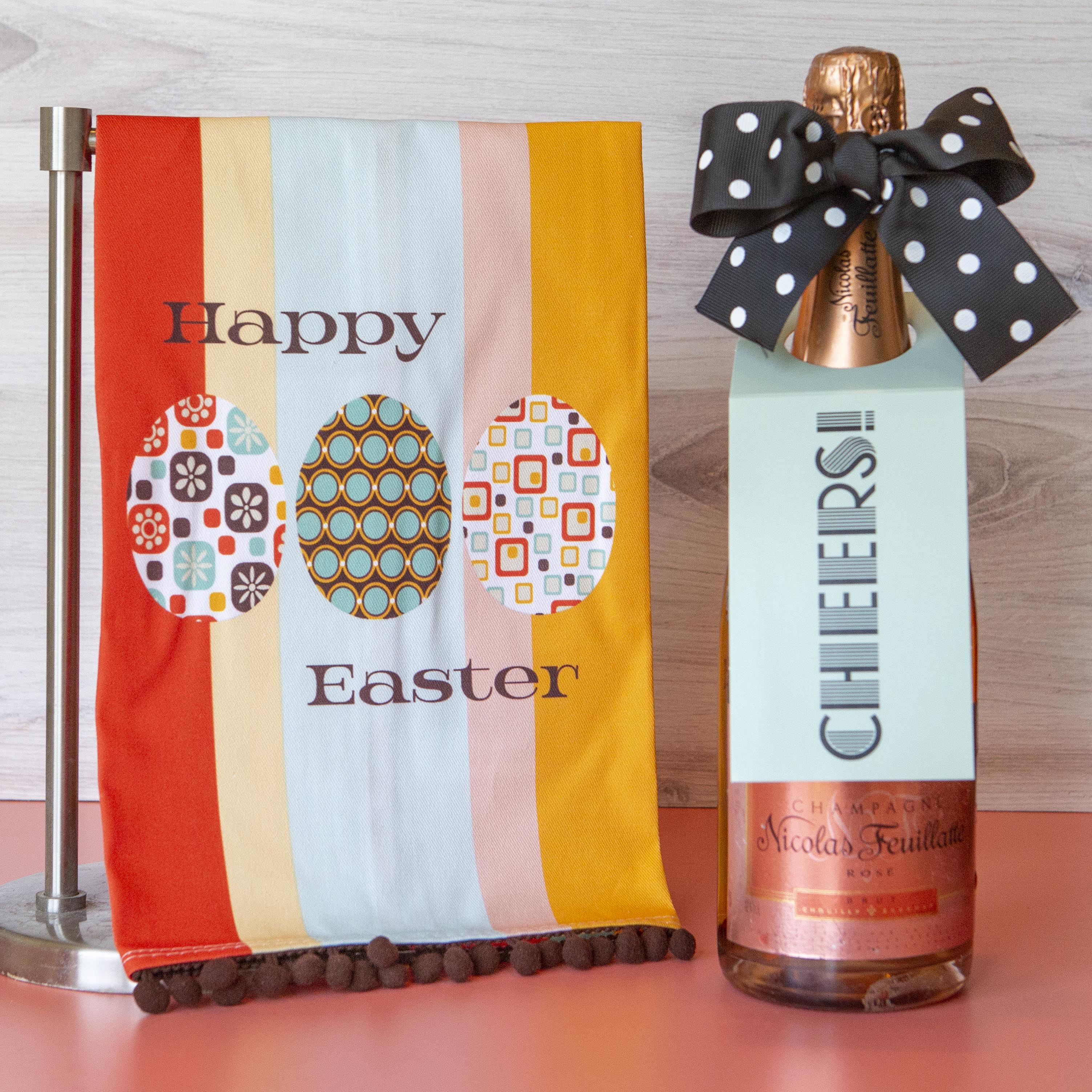 Easter Mod EggTea Towel with Fringe