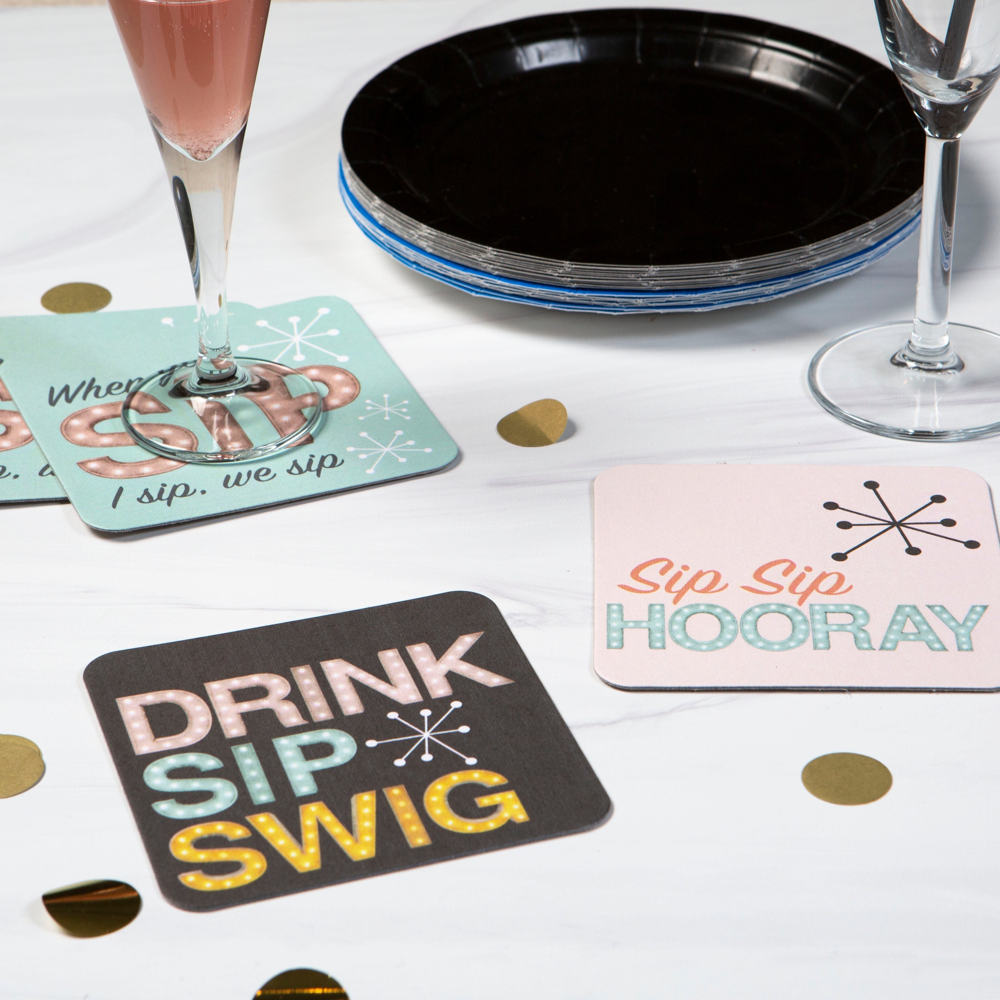 celebration drink coaster set
