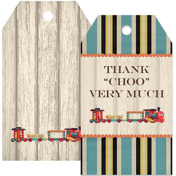 Vintage Train Thank You Tag - ModLoungePaperCompany