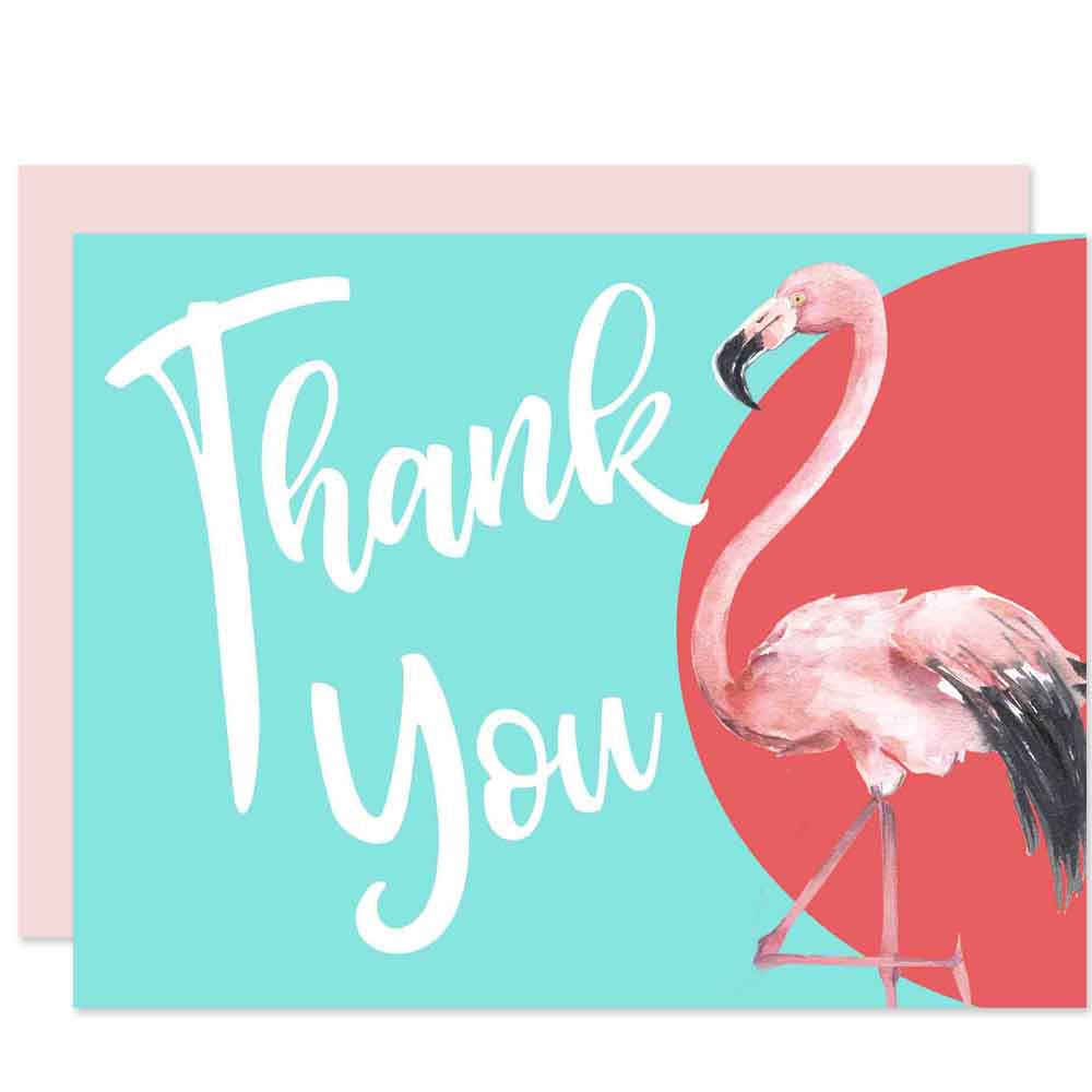 Flamingo Thank You Card - ModLoungePaperCompany