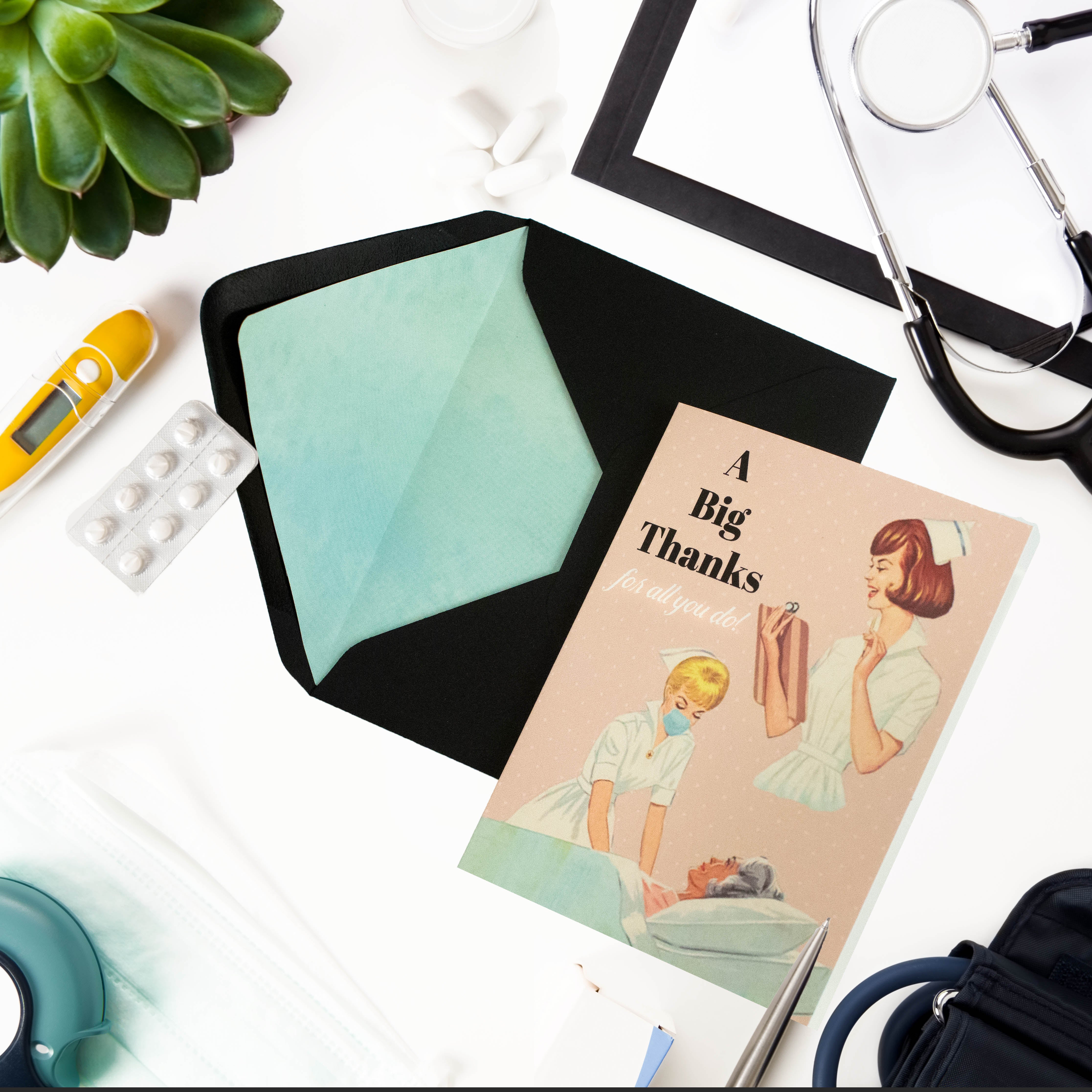 Vintage Nurse Thanks Card - ModLoungePaperCompany