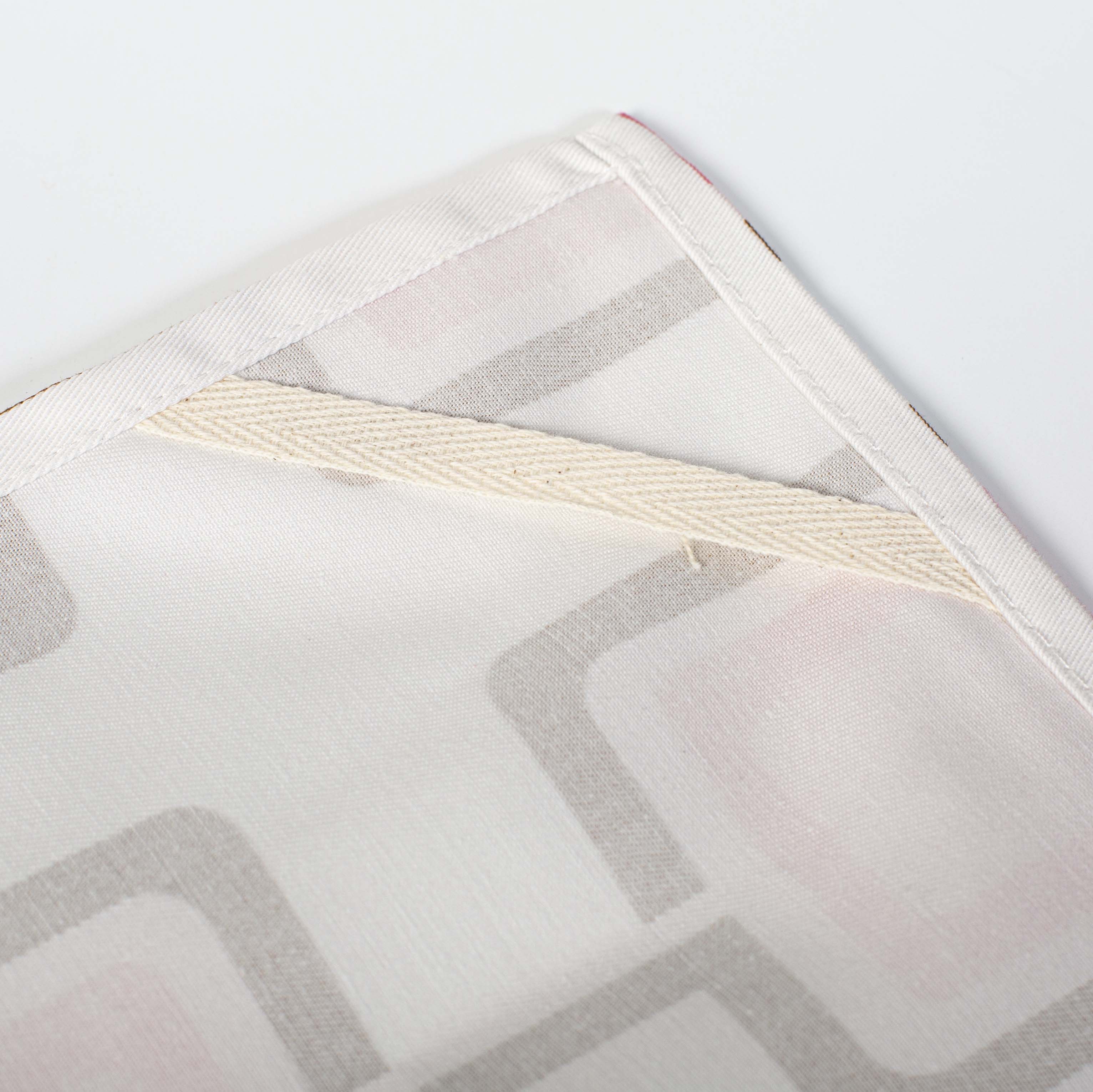 retro squares pink kitchen cotton tea towel with trim