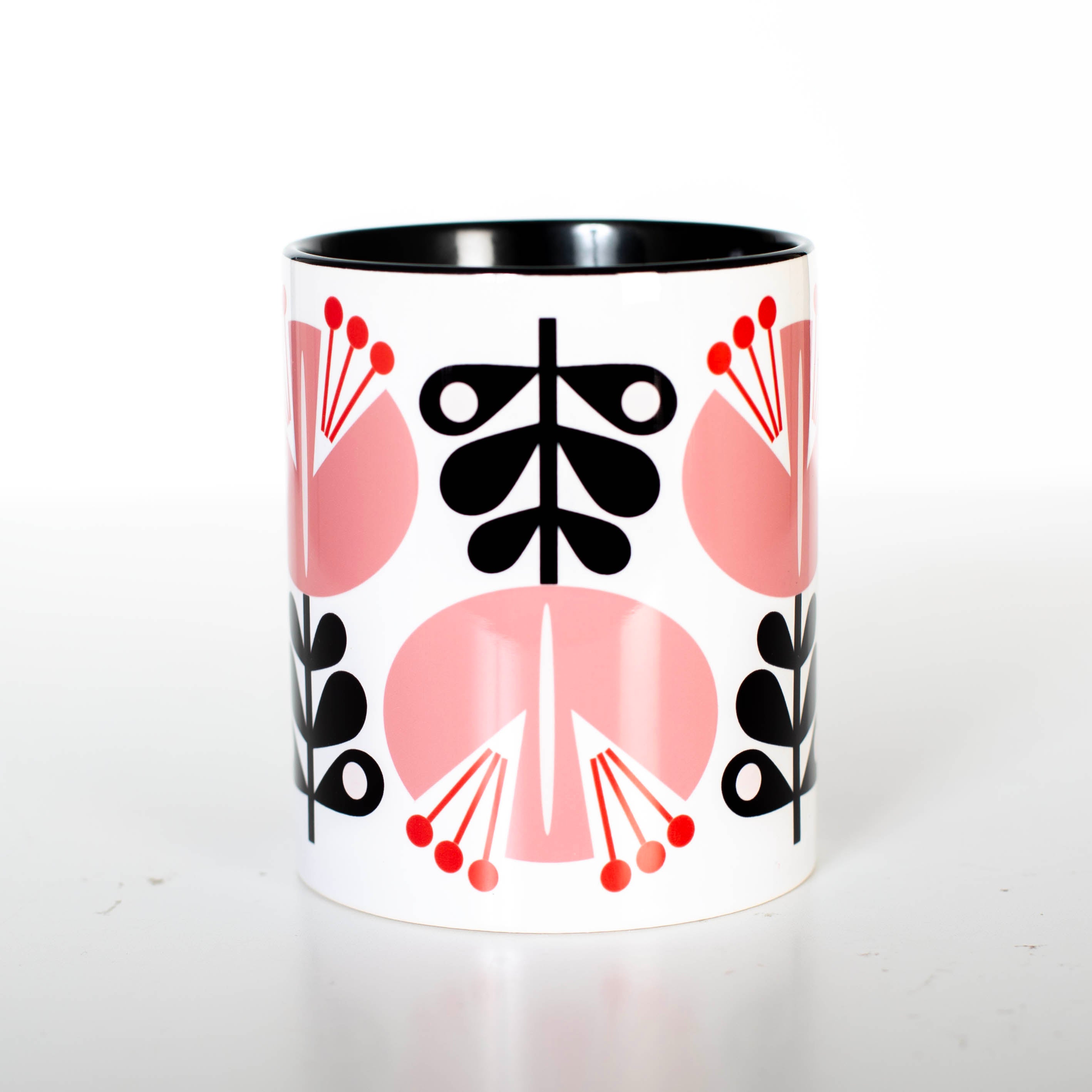 Pink Lily Mid Century Modern Flower Coffee Mug