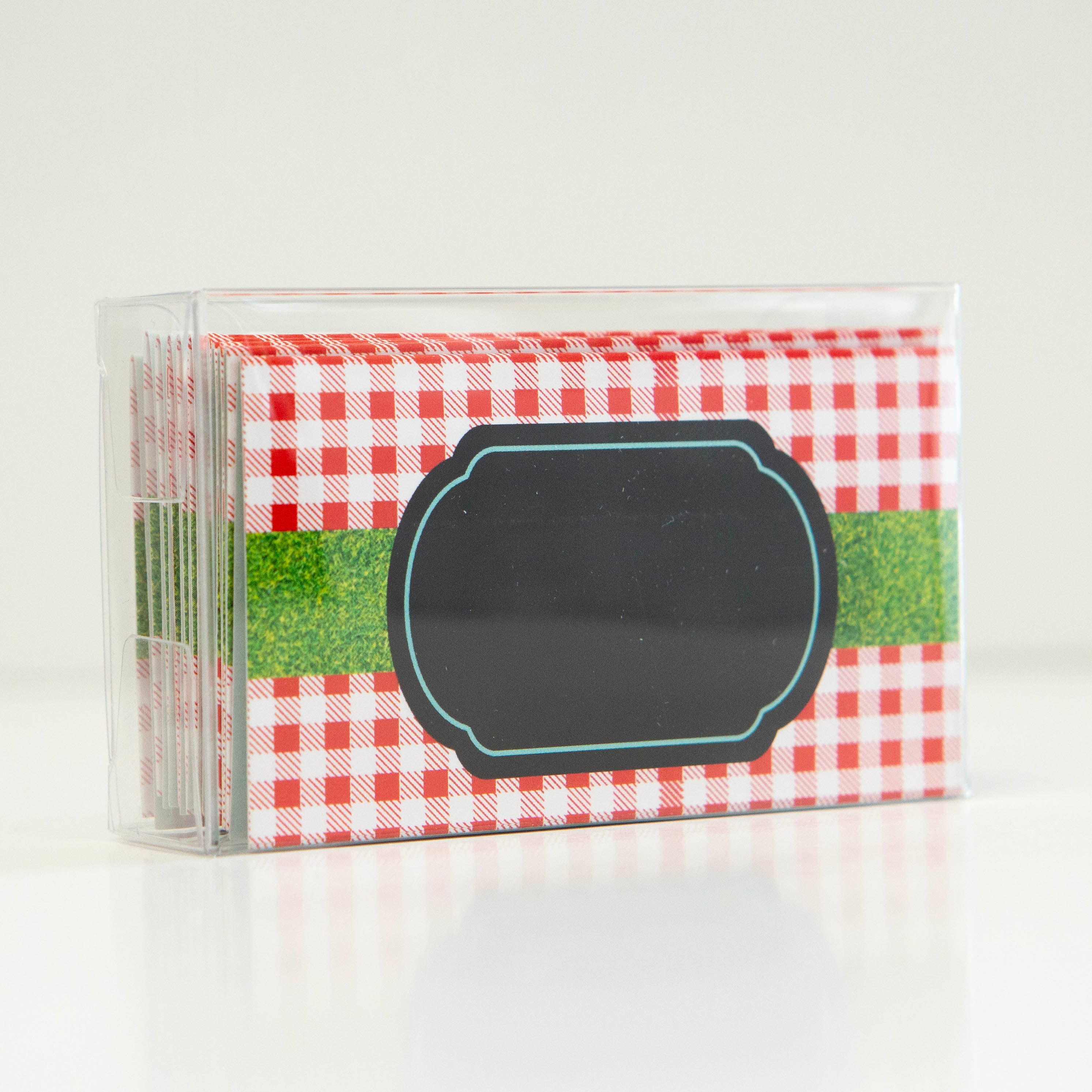 Backyard BBQ Checked Gingham Double Sided Place Cards