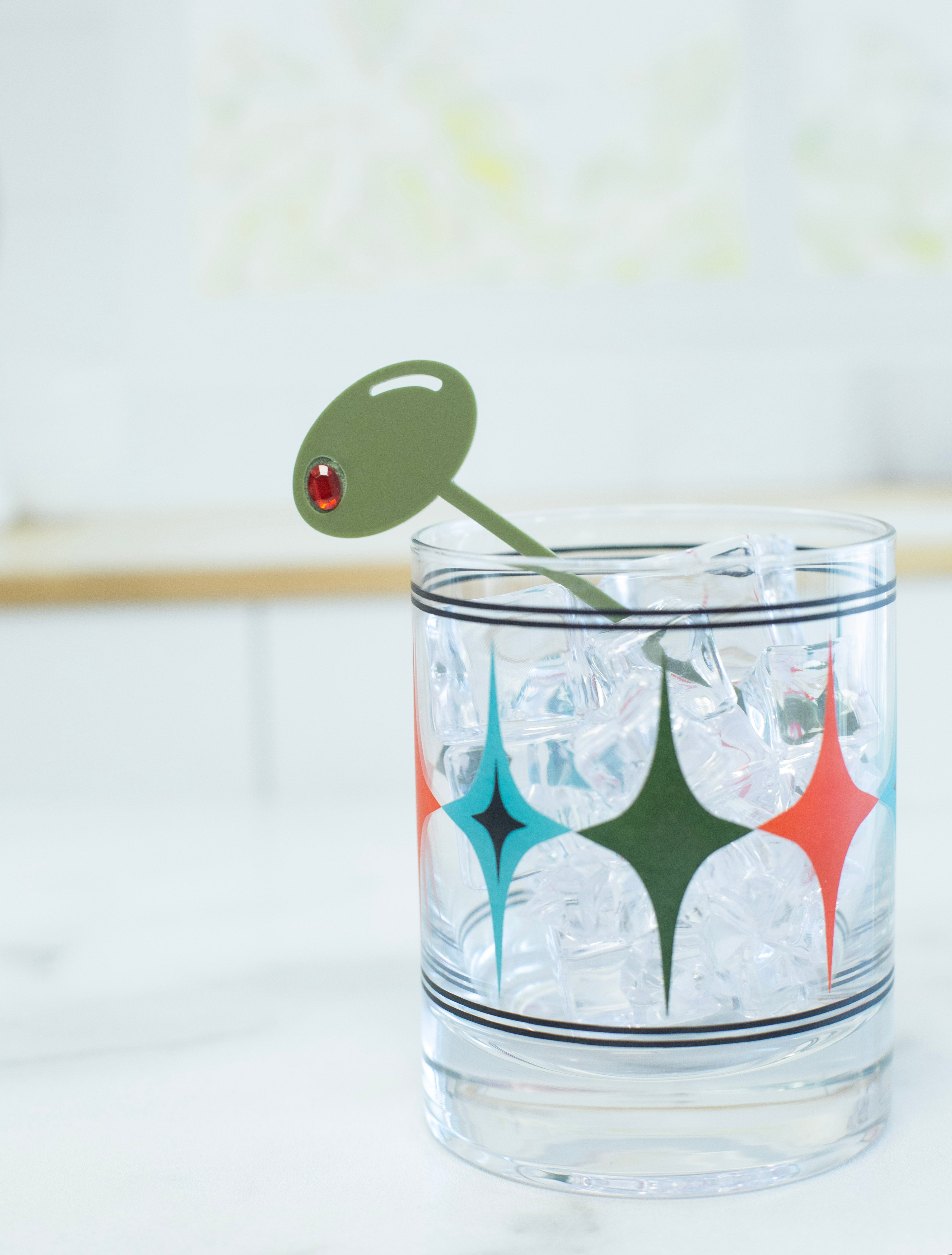 Olive Green Acrylic Appetizer Cocktail Pick Set of 8