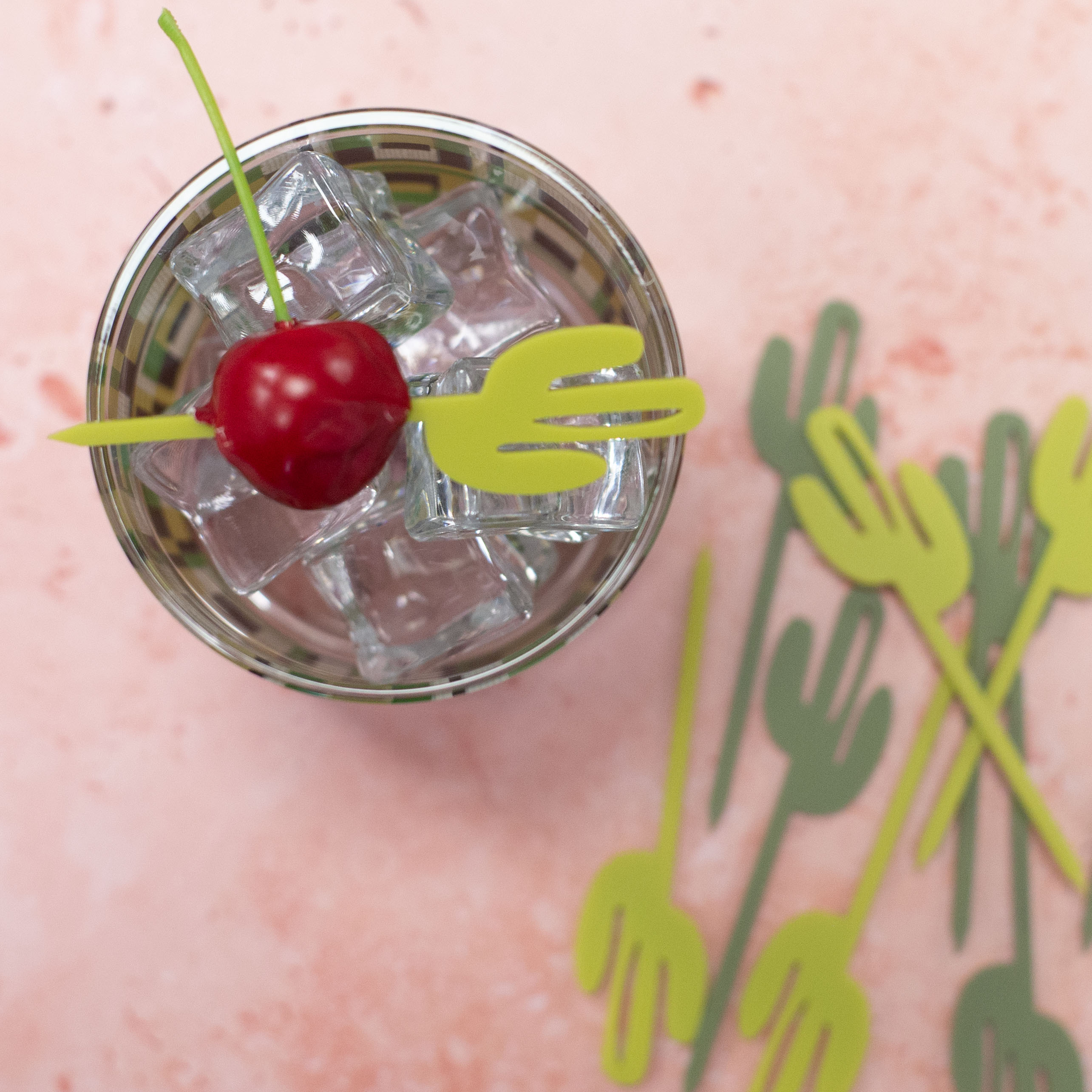 Cactus Acrylic Western Cocktail or Appetizer Mini Picks