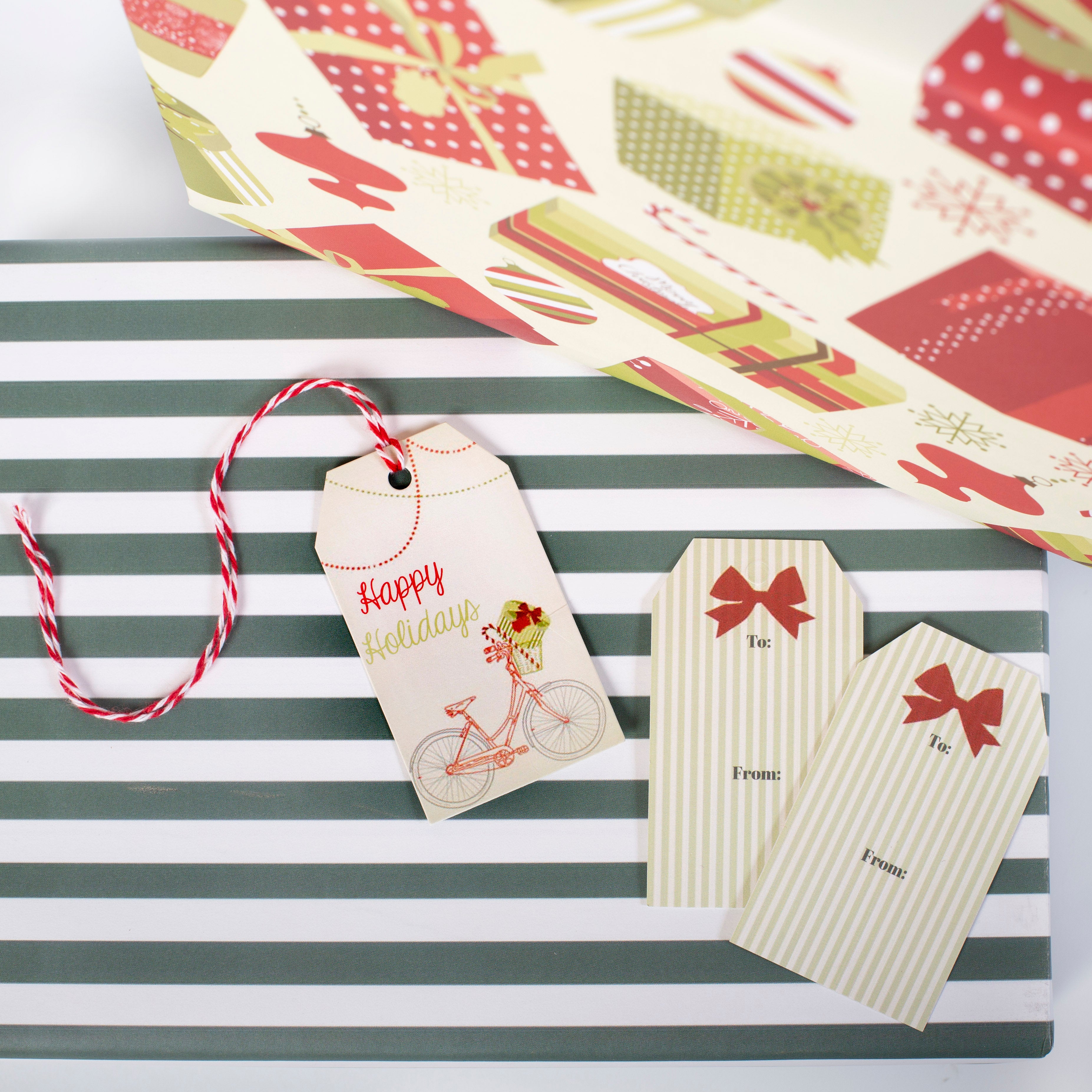 Green Stripe Gift Wrap