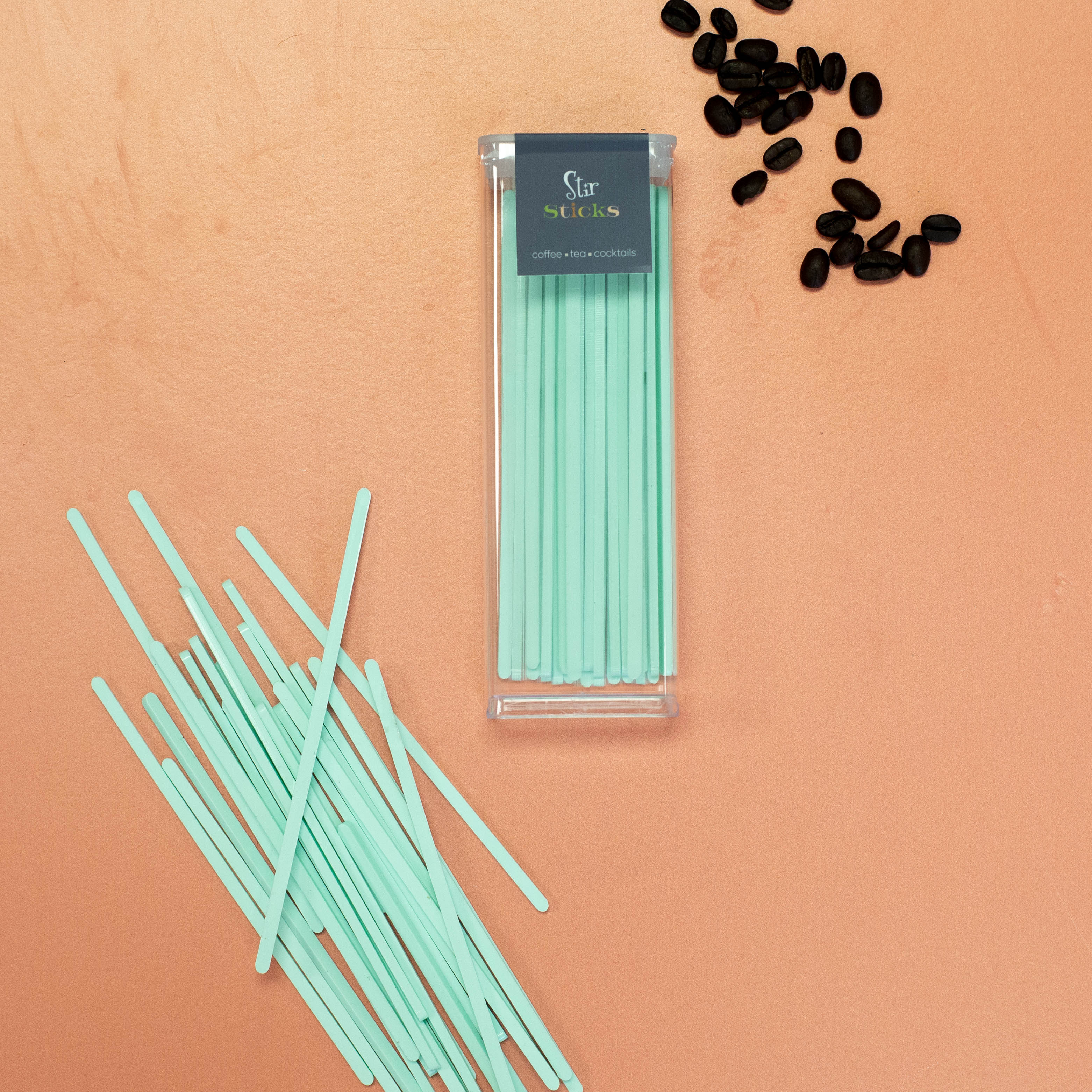 Aqua Blue Acrylic Beverage Stir Stick Coffee Stirrer