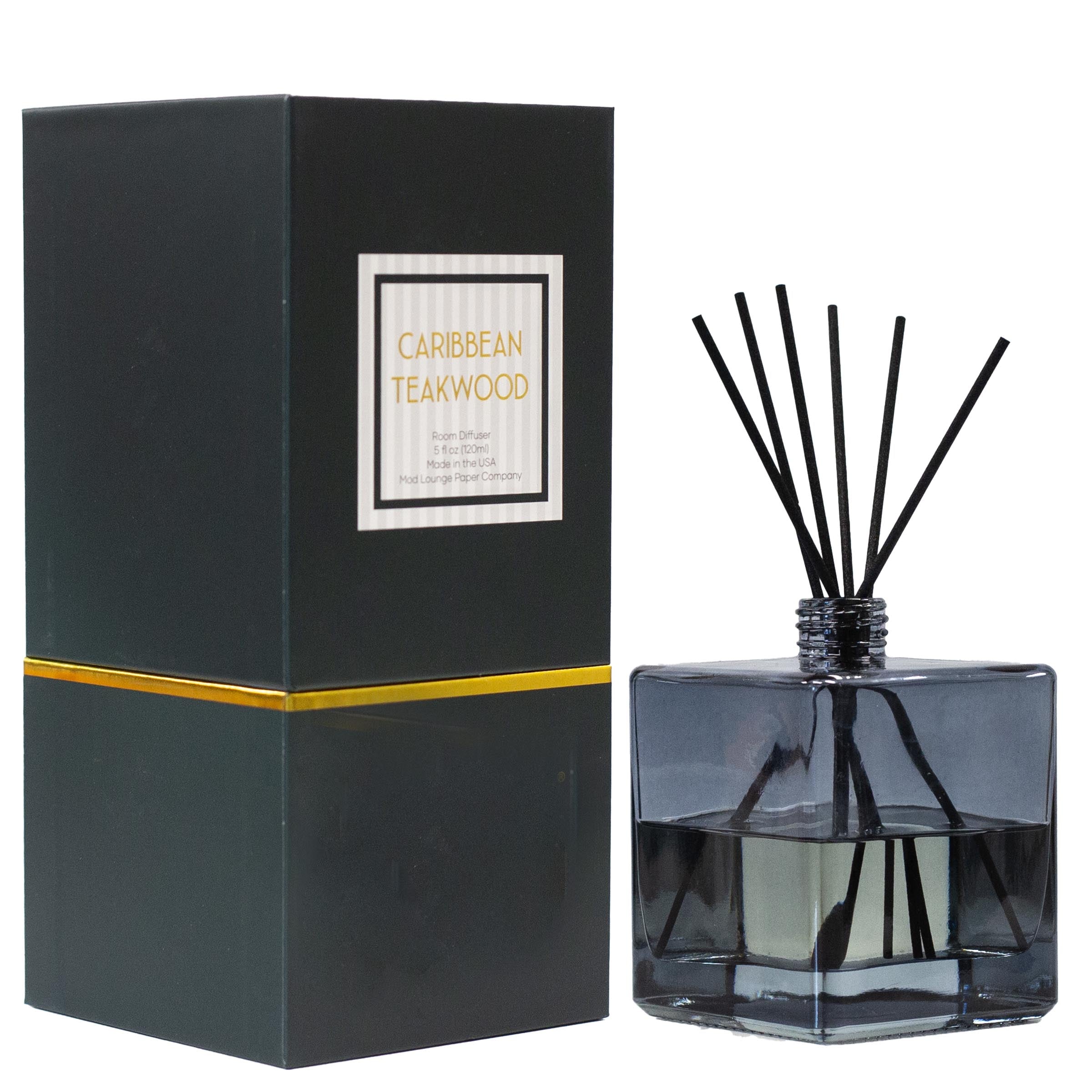 Slate Blue Caribbean Teakwood Reed Diffuser
