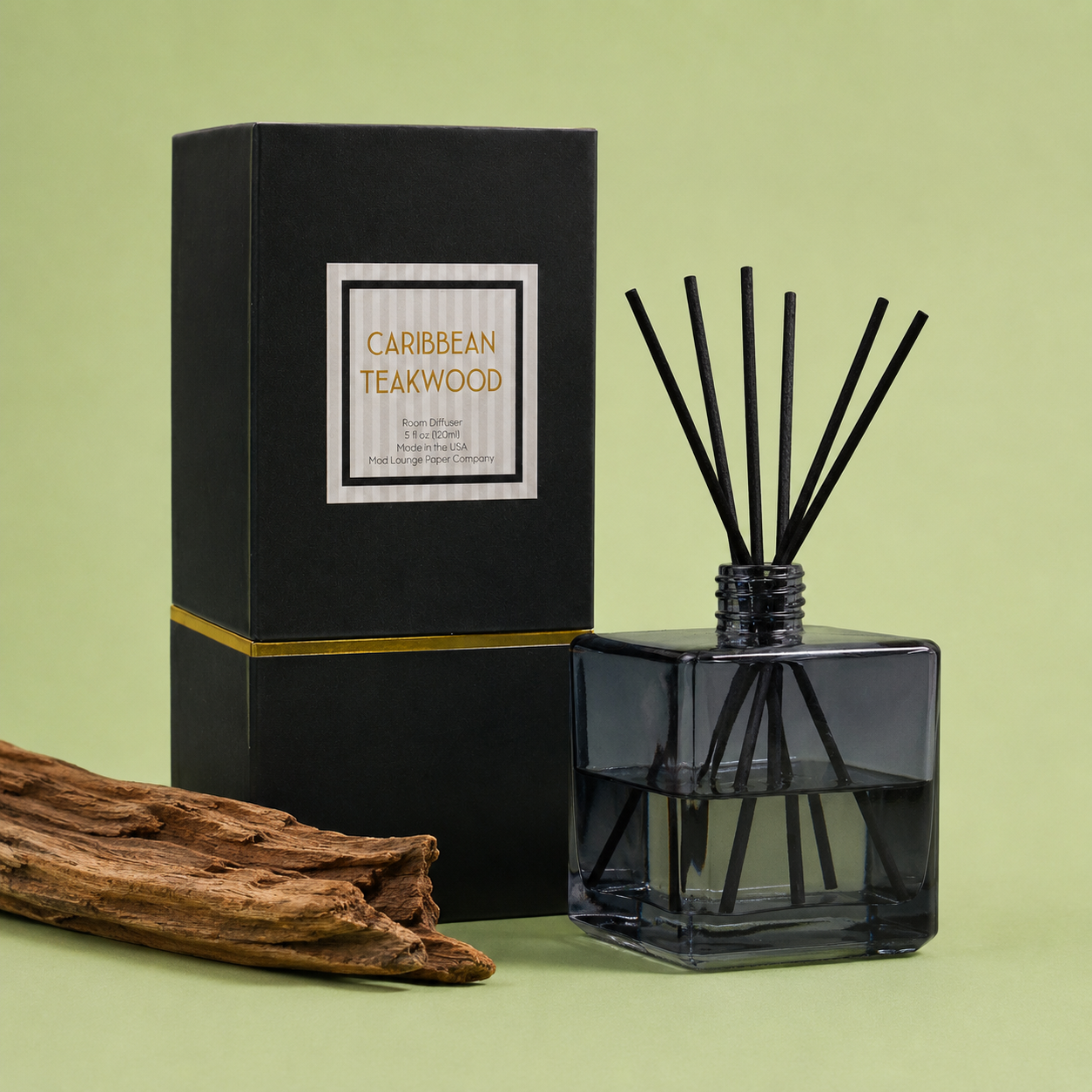 Slate Blue Caribbean Teakwood Reed Diffuser