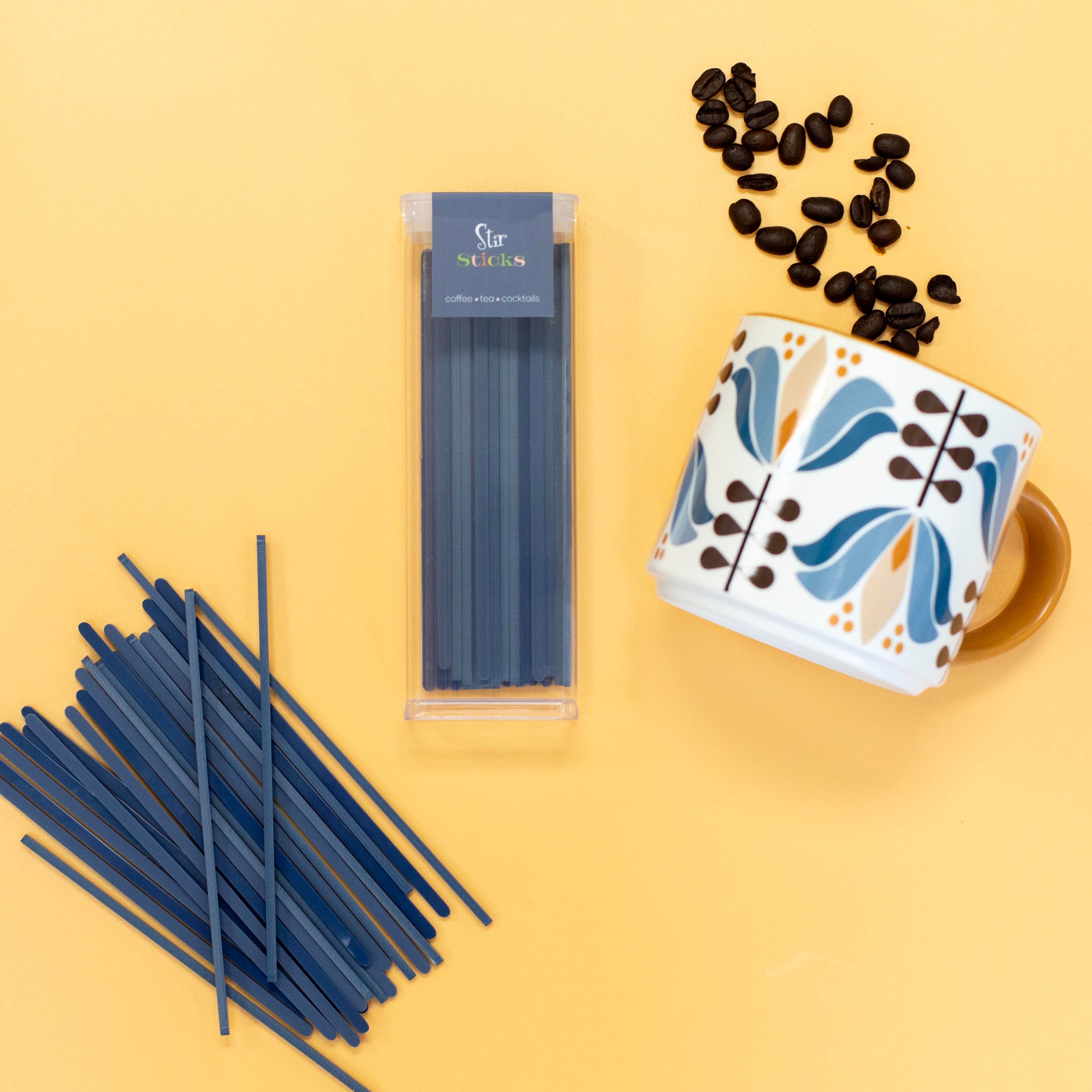 Slate Blue Acrylic Beverage Stir Stick Coffee Stirrer