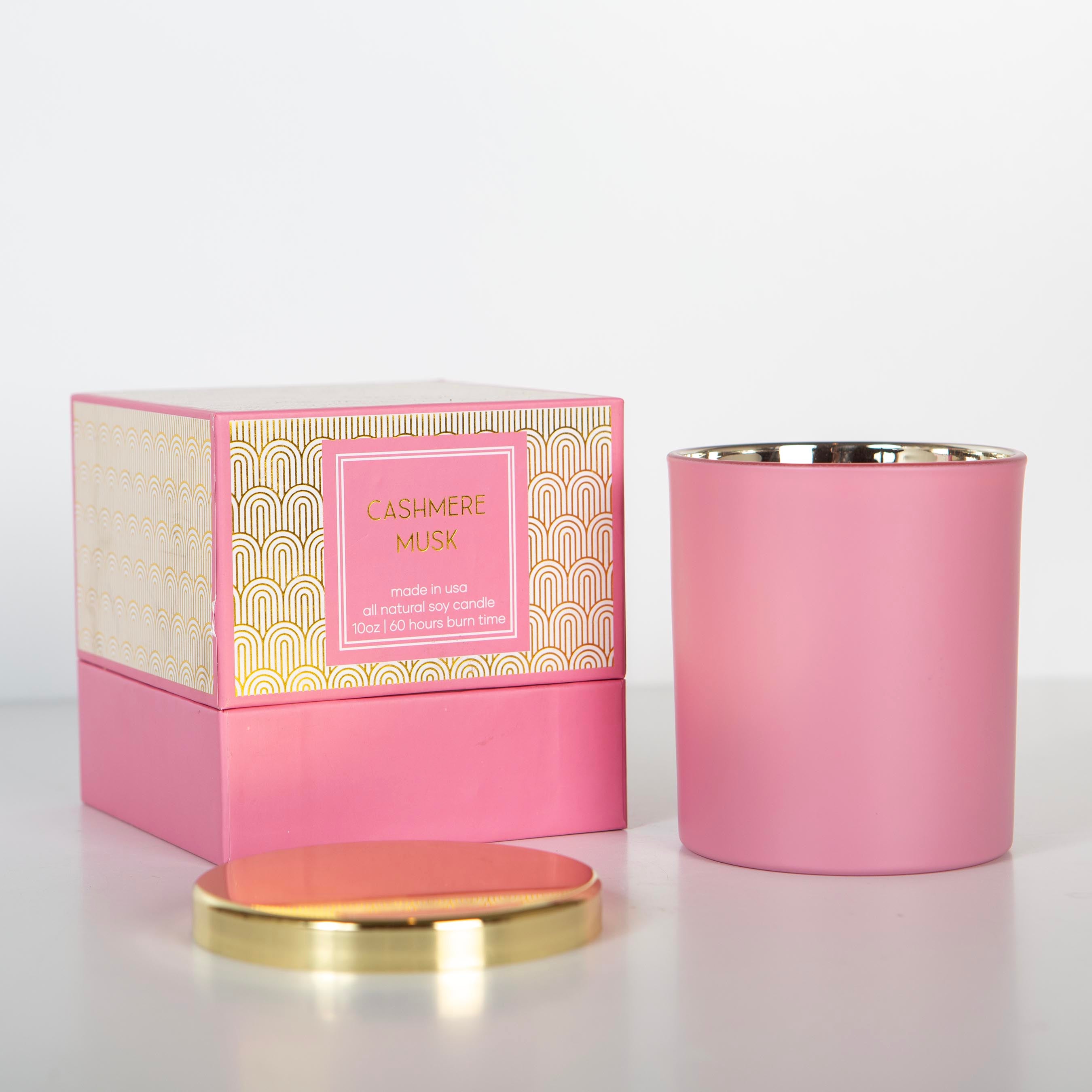 Pink Cashmere Musk Mid century Modern Boxed Candle