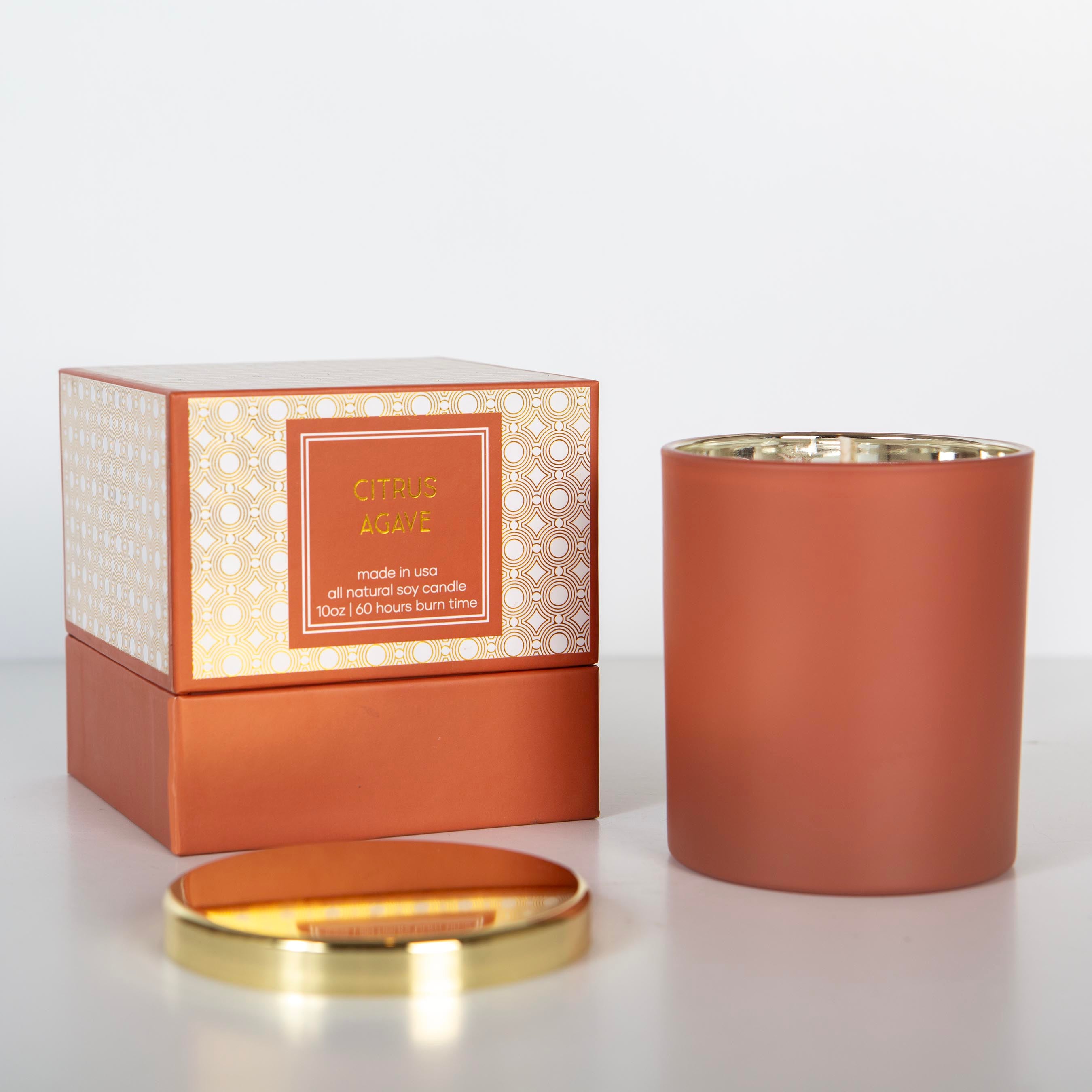 Citrus Agave Mid Century Modern Orange Boxed Candle