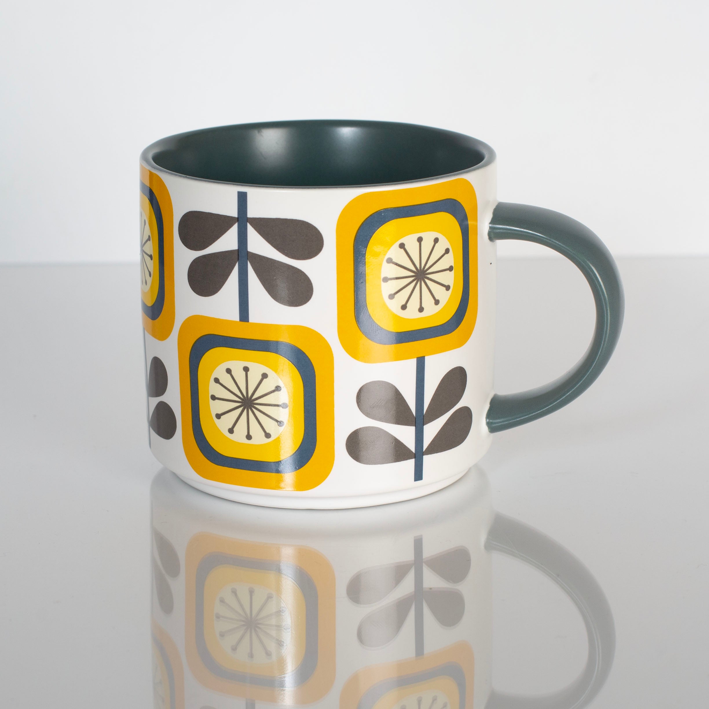Sunflower Mid Century Modern Stackable Matte Mug