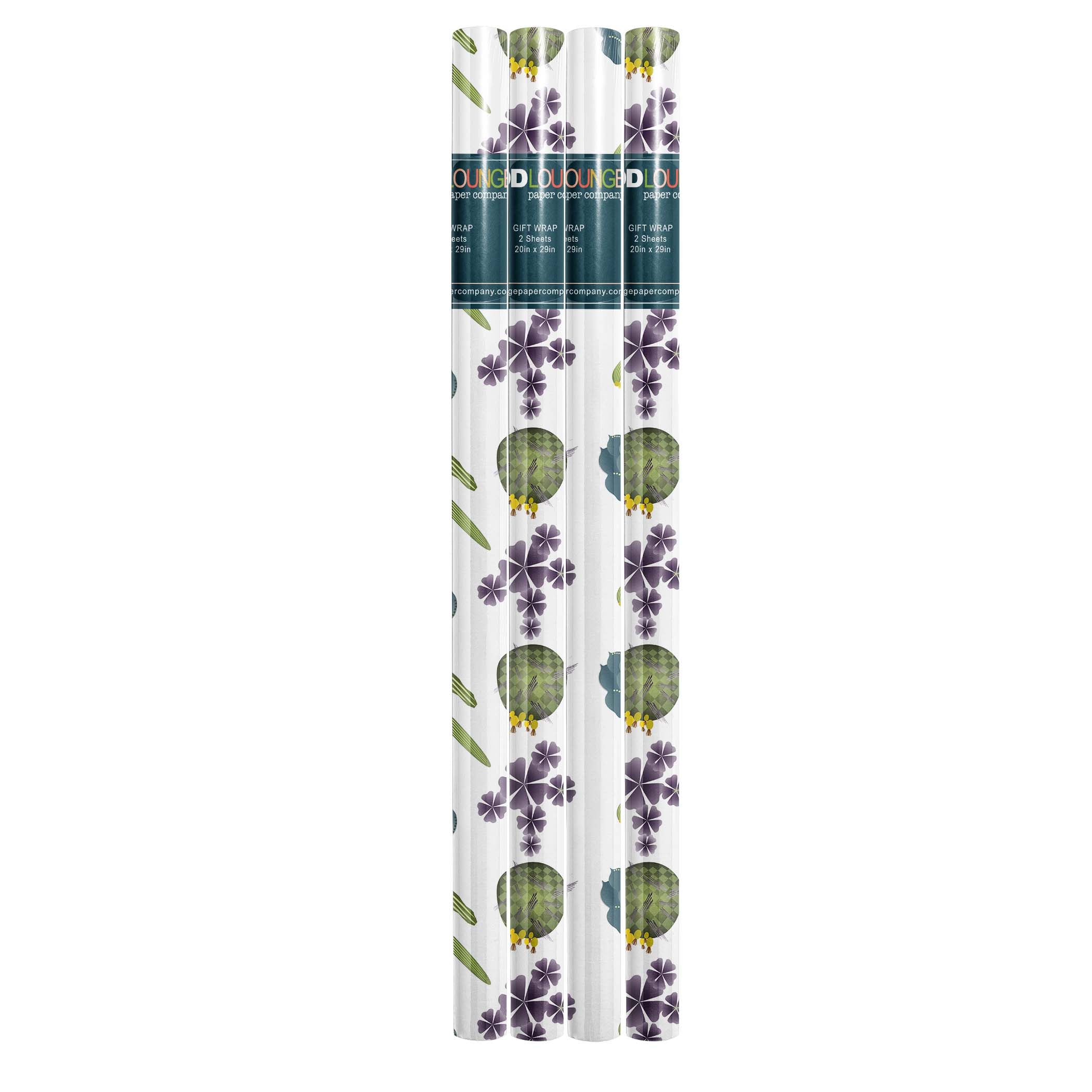 Cactus and Wildflower White Double Sided Gift Wrap Craft Sheet