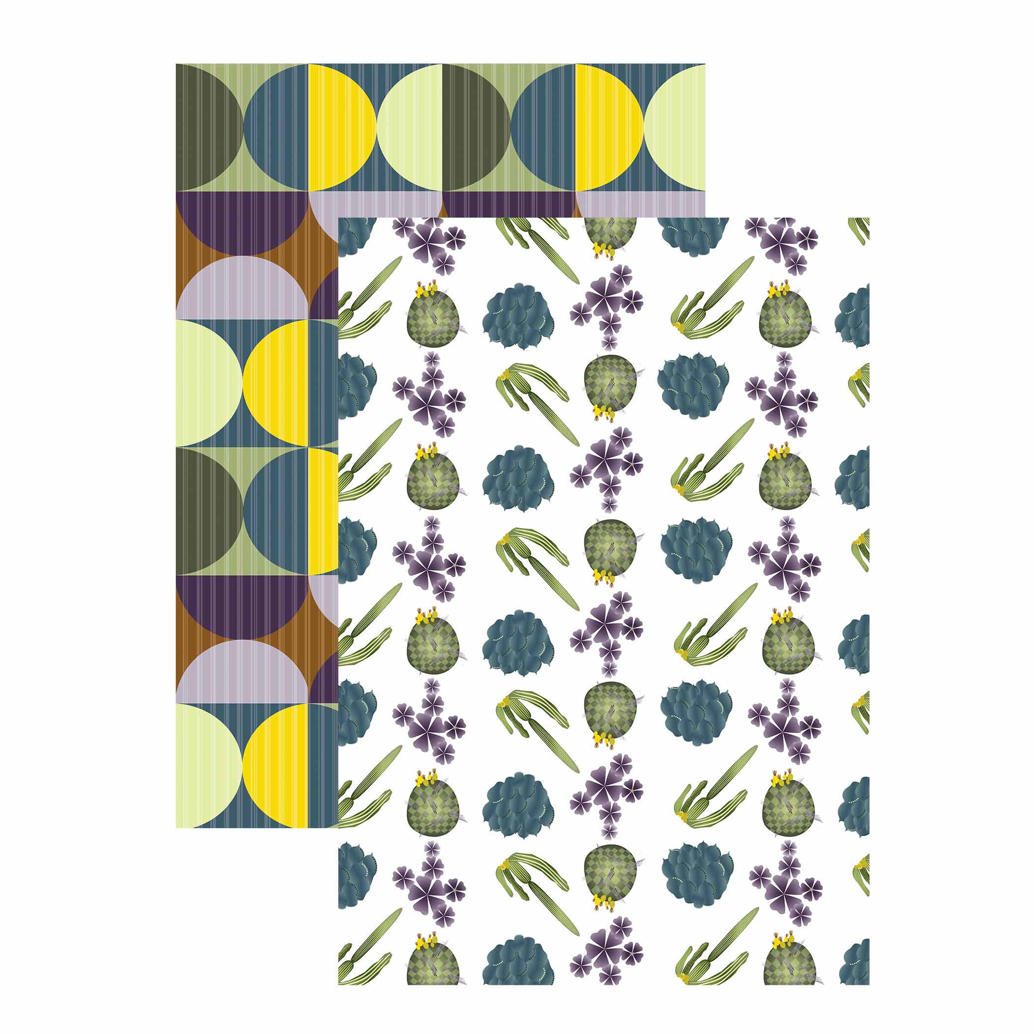 Cactus and Wildflower White Double Sided Gift Wrap Craft Sheet
