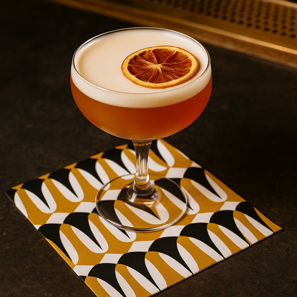 Black and Gold Darts Mid Century Modern Cocktail Napkin