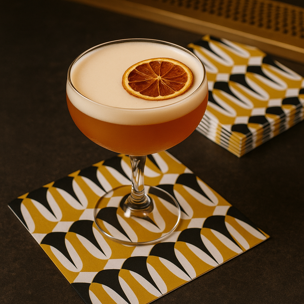 Black and Gold Darts Mid Century Modern Cocktail Napkin