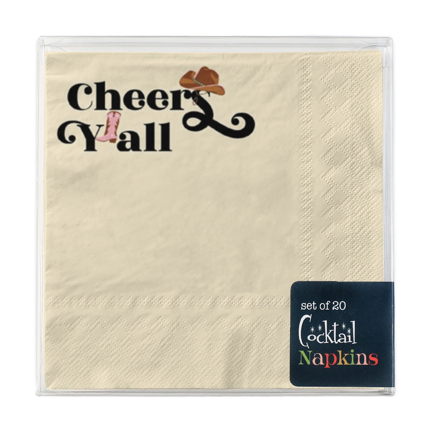 Cheers Yall Western Cowgirl Cocktail Beverage Napkin