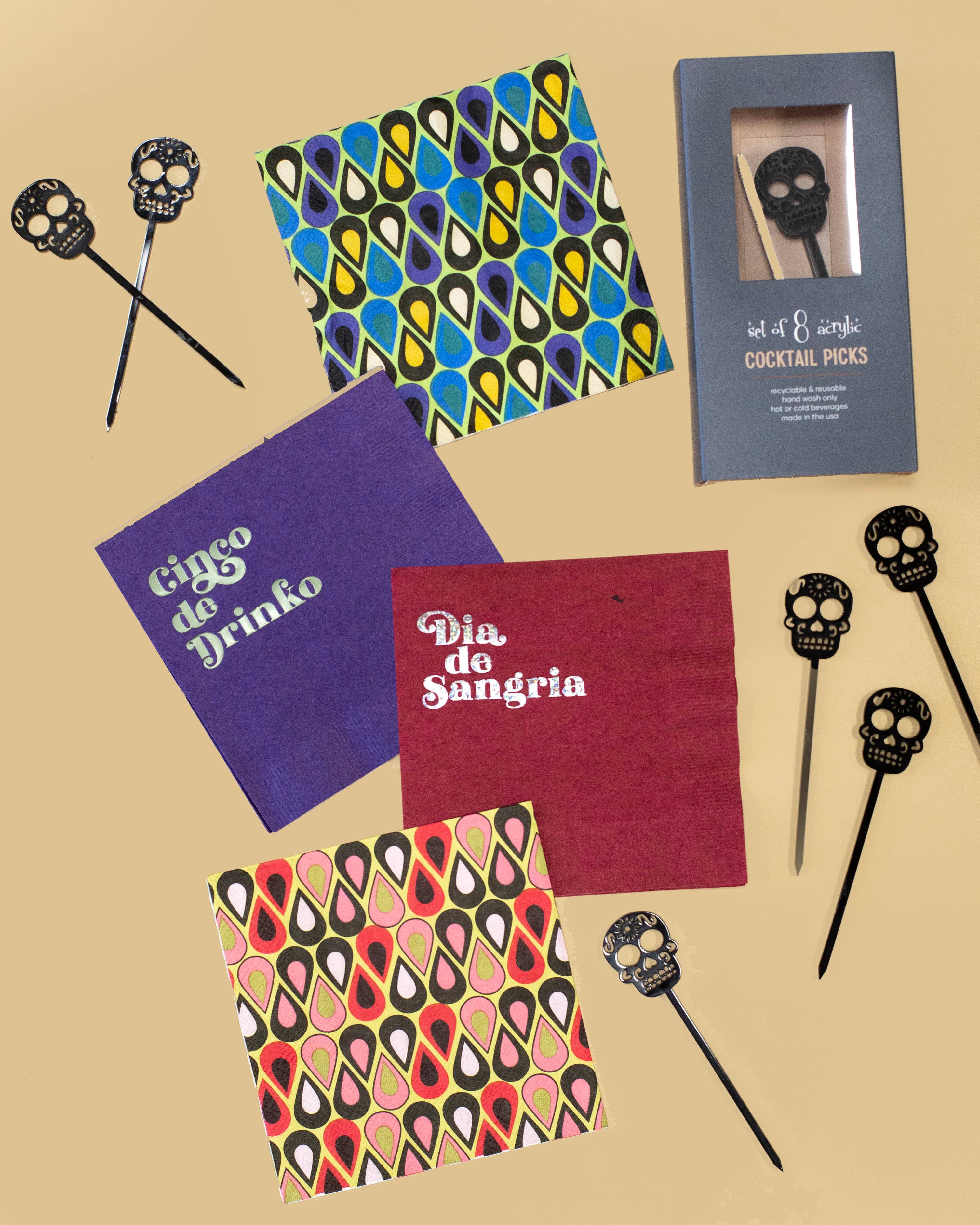 Cinco de Drinko Funny Spanish Fiesta Foil Cocktail Napkin