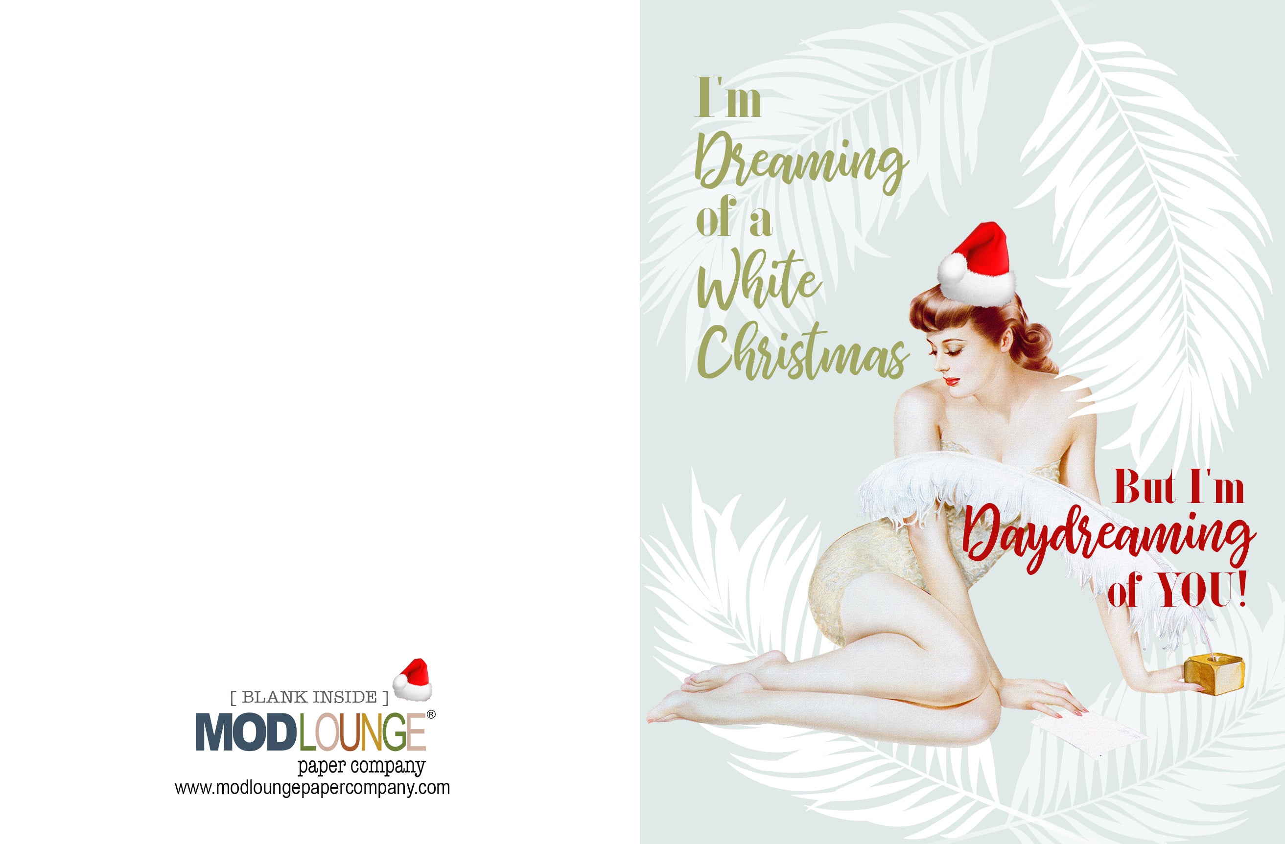 Im Dreaming of a White Christmas Vintage Pinup Holiday Card