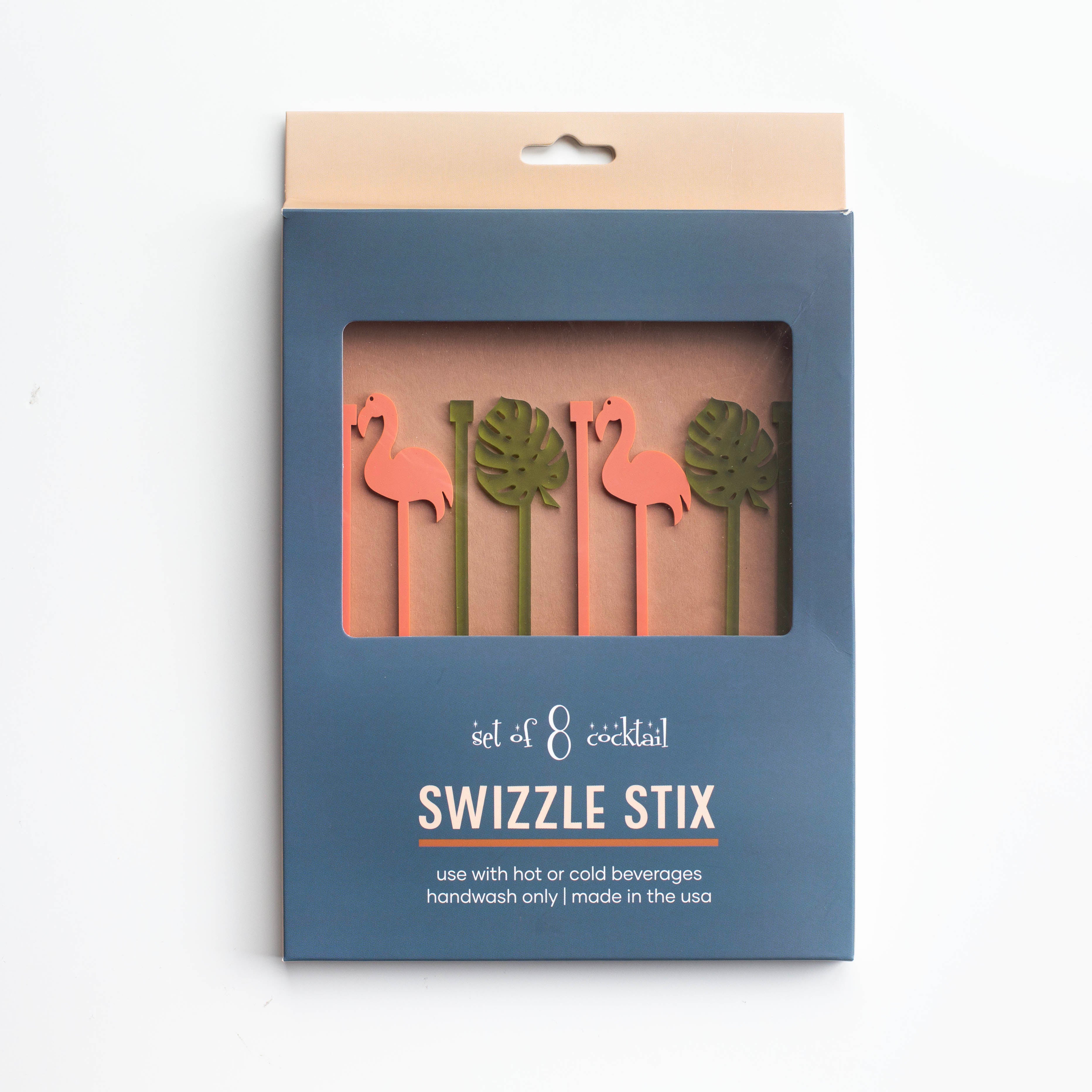 wholesale flamingo palm beverage mixing swizzle sticks