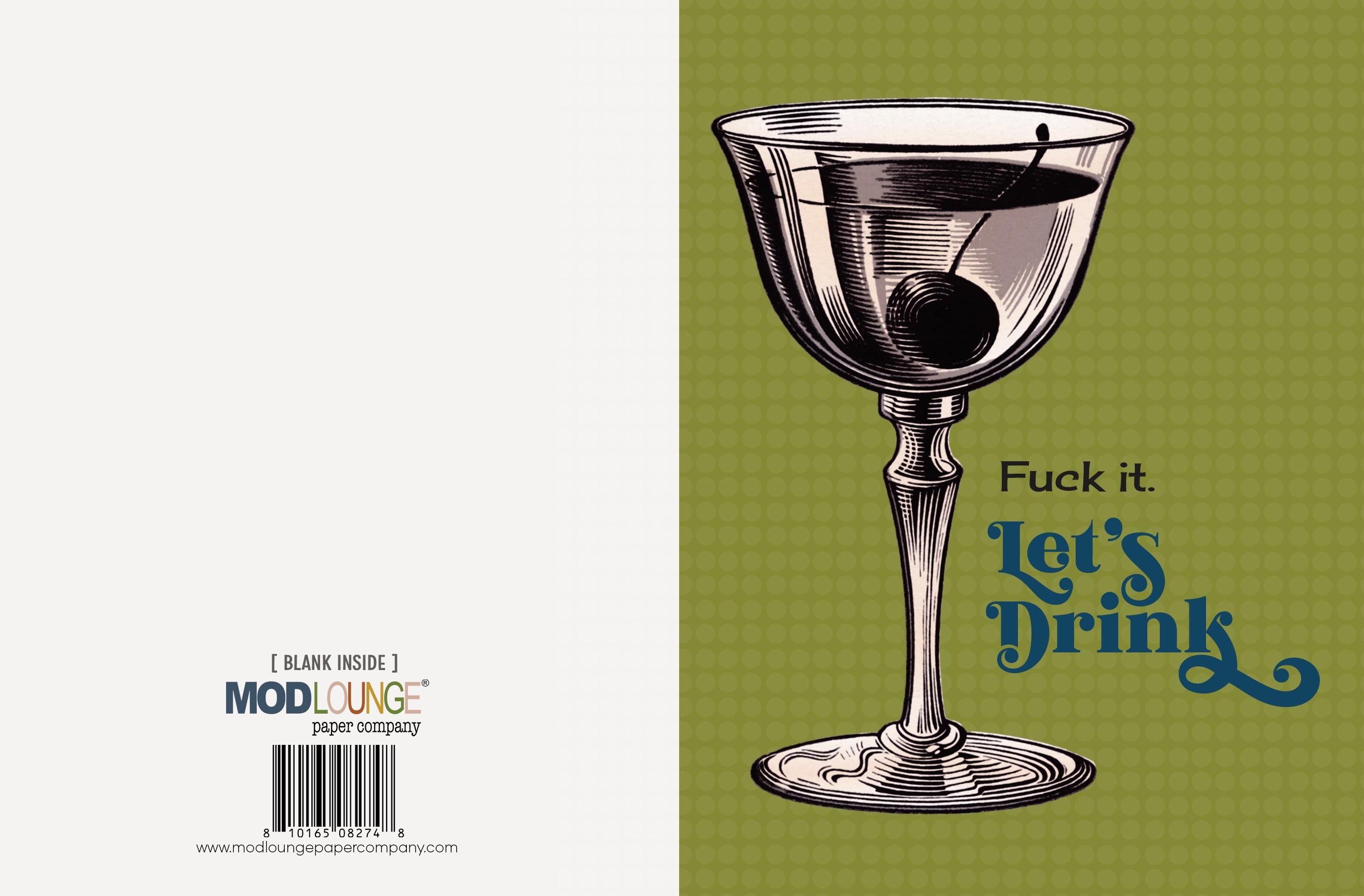 Fuck It Lets Drink Vintage Cocktail Everyday Greeting Card