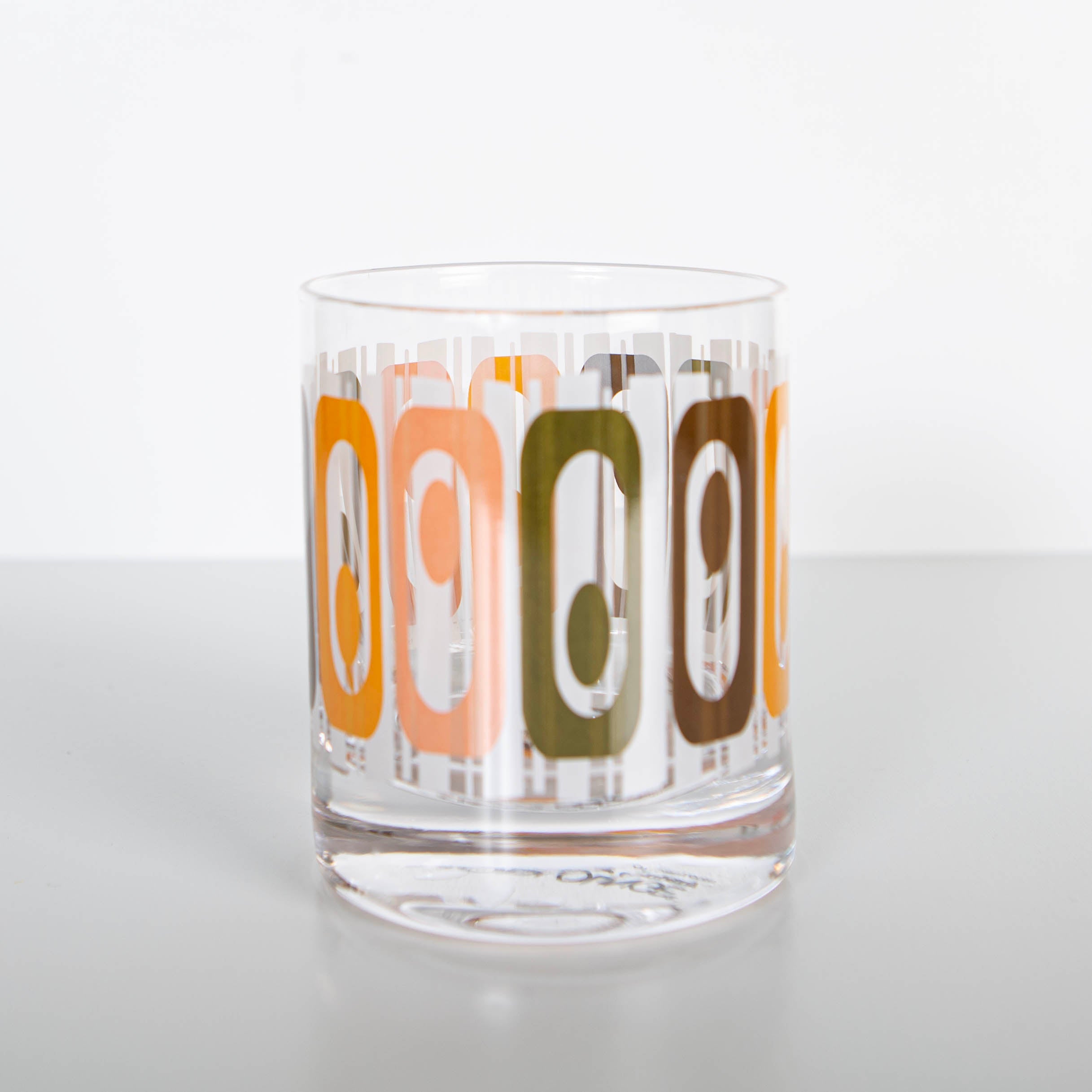 Oval Rows Tiki Vintage Inspired Whiskey Glass