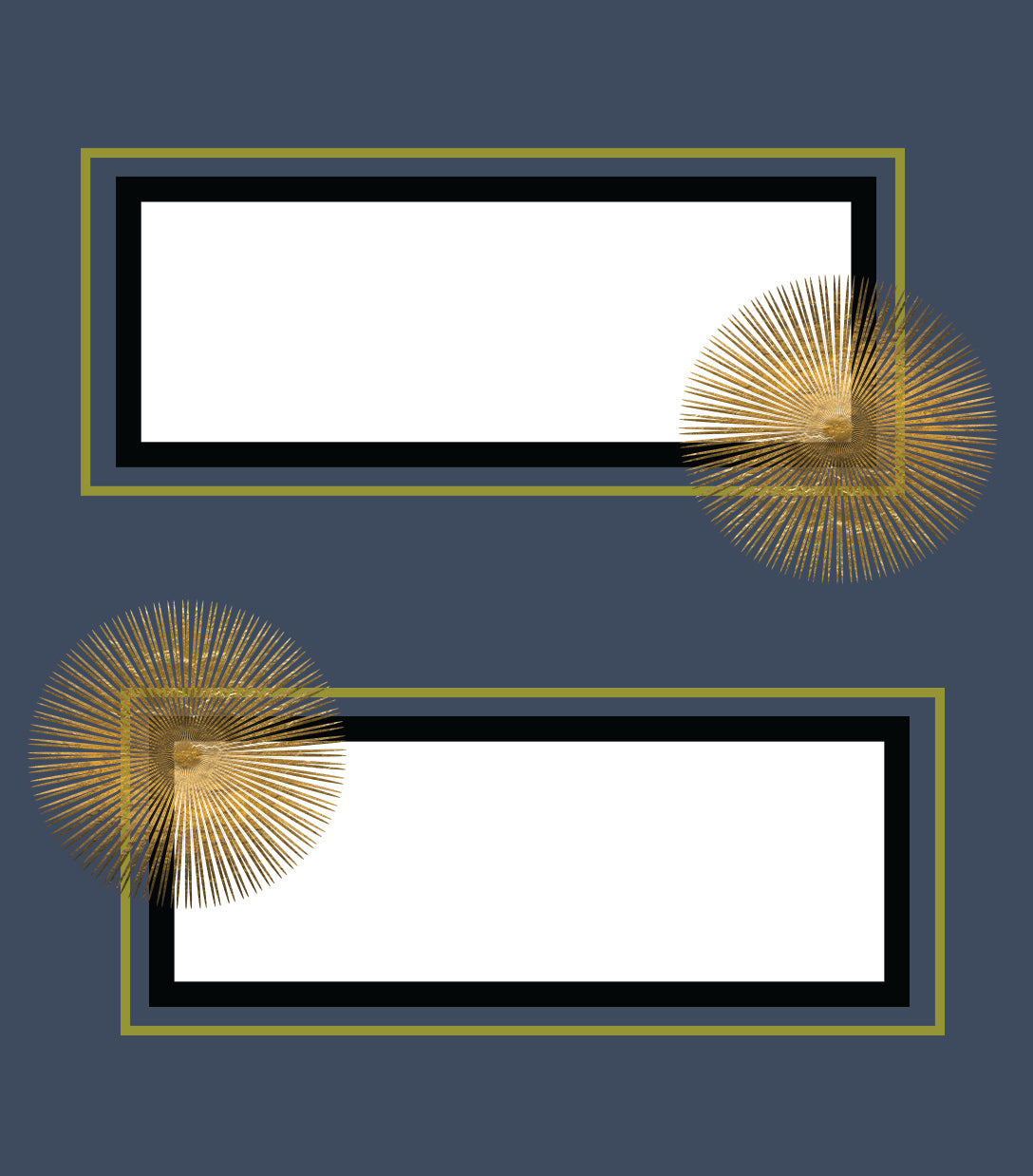 Hexagon and Star Double Sided Mid Century Modern Place Cards