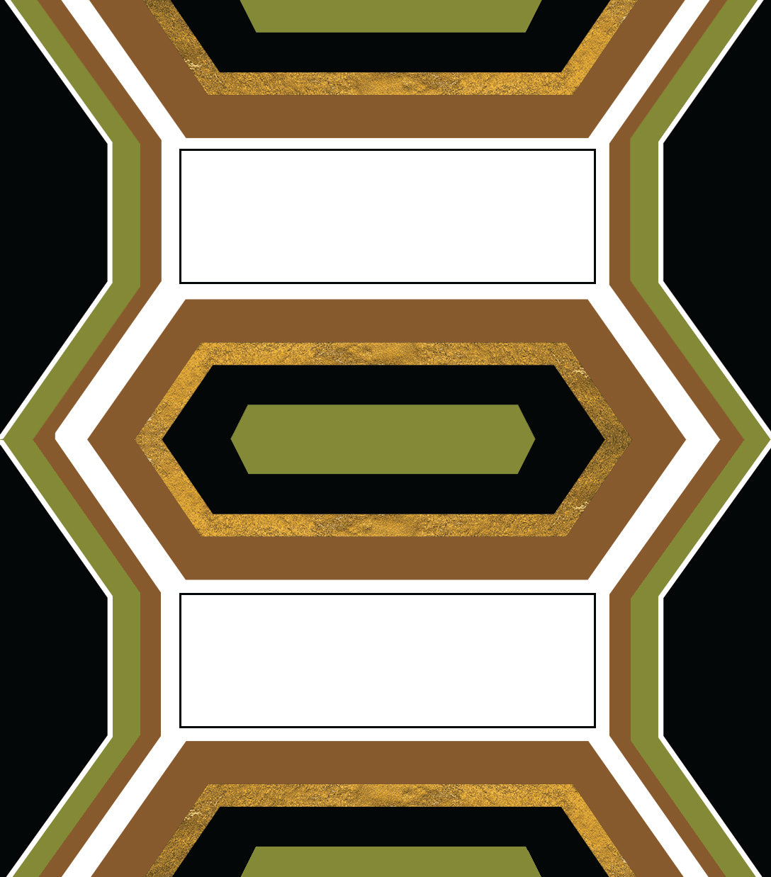 Hexagon and Star Double Sided Mid Century Modern Place Cards