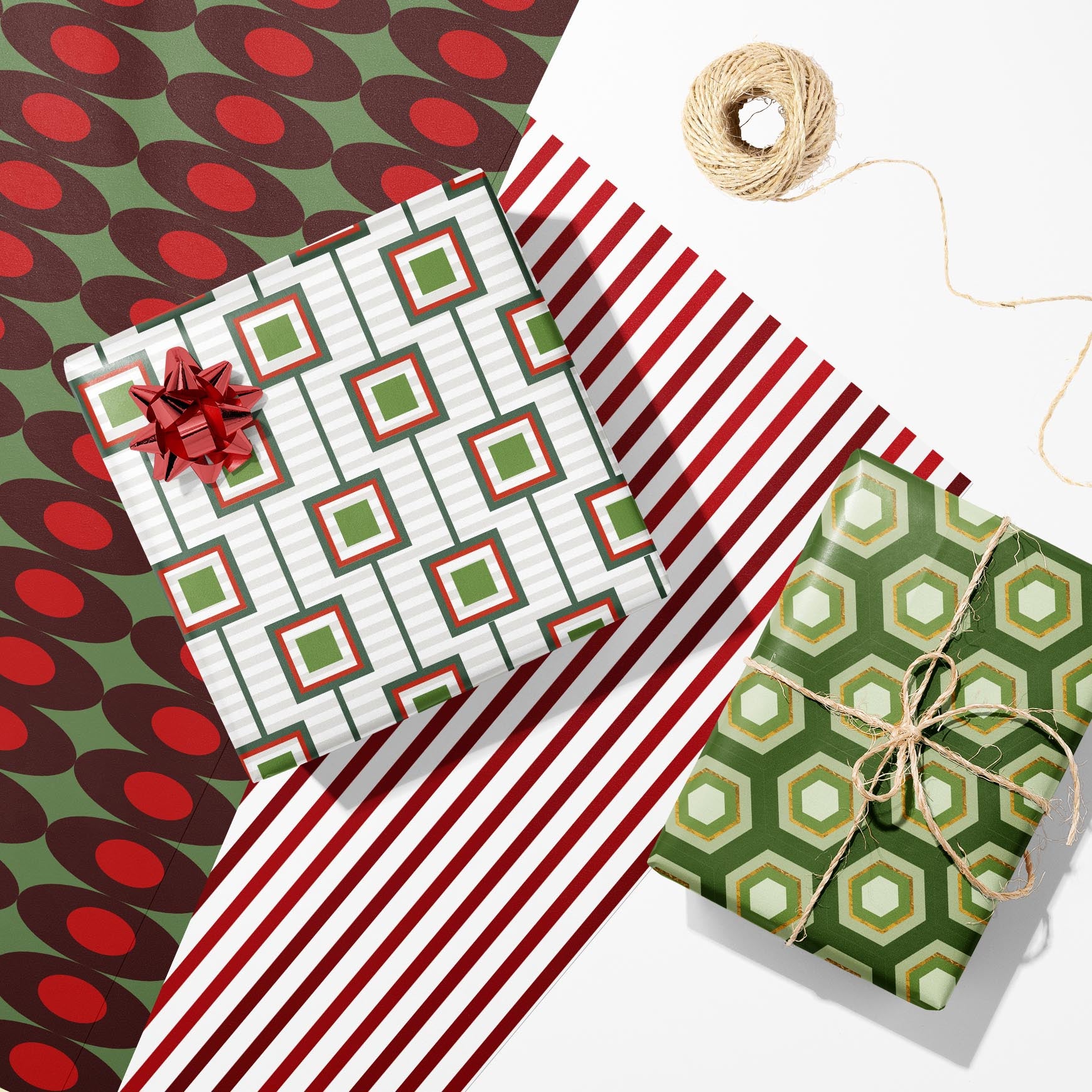 Squares Unaligned Holiday Gift Wrap