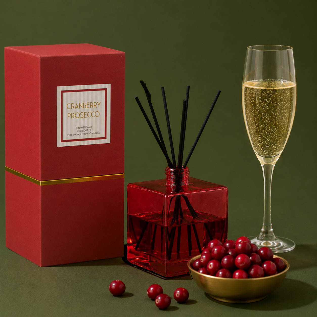 Red Cranberry Prosecco Luxury Reed Diffuser