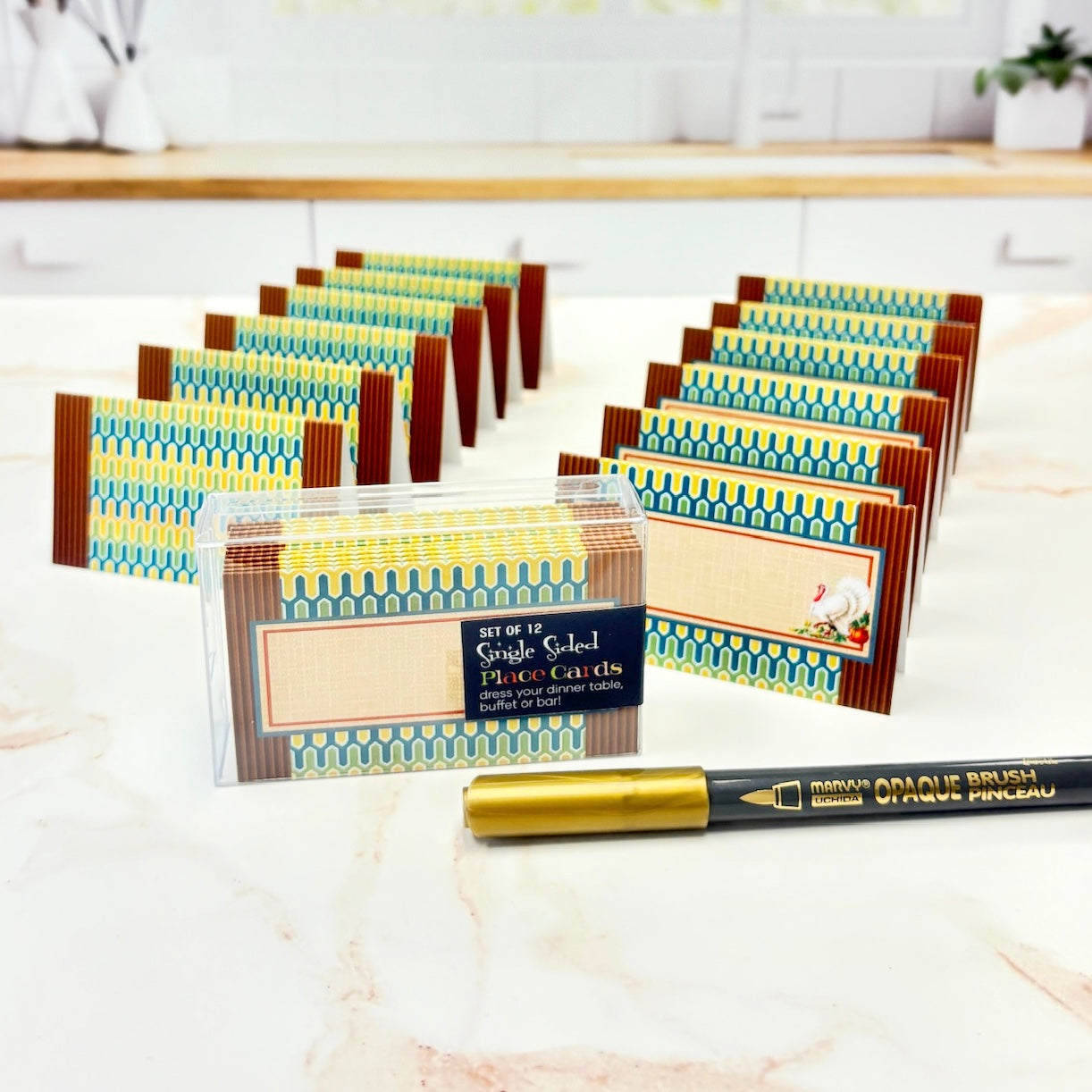 Vintage Turkey Thanksgiving Folded Place Cards